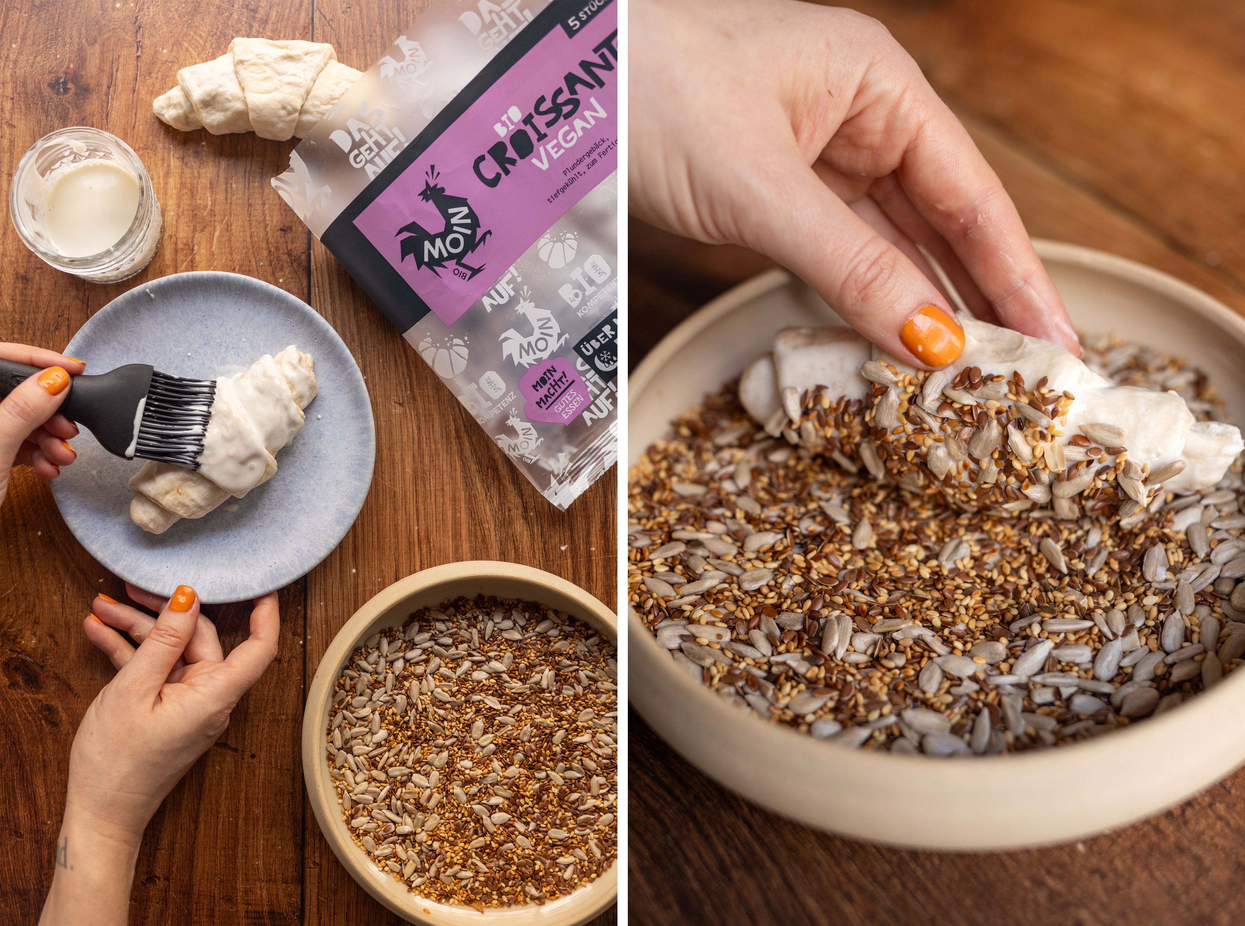 R962 Herzhafter veganer Croissant-Auflauf 