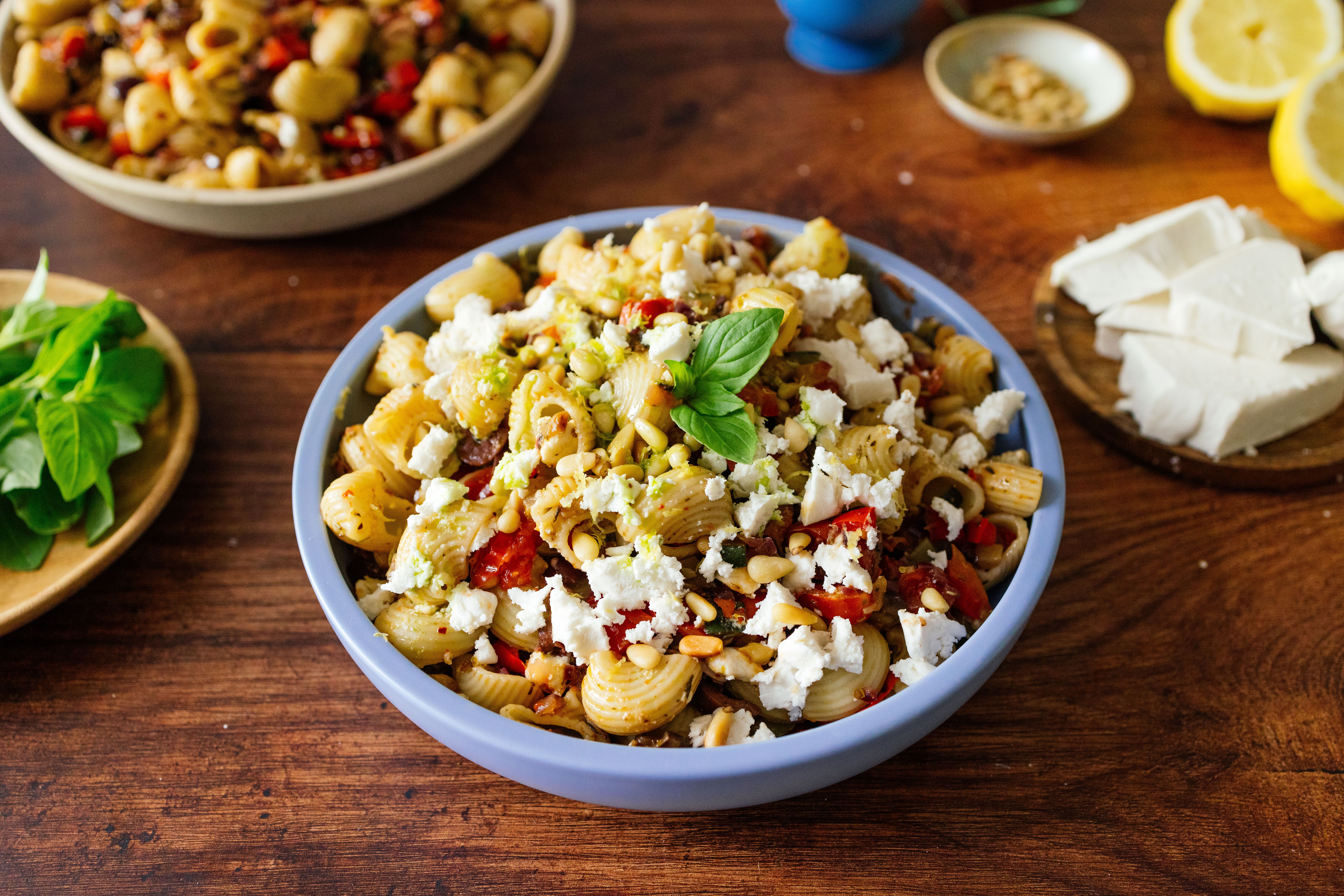 Veganer Nudelsalat à la Ratatouille