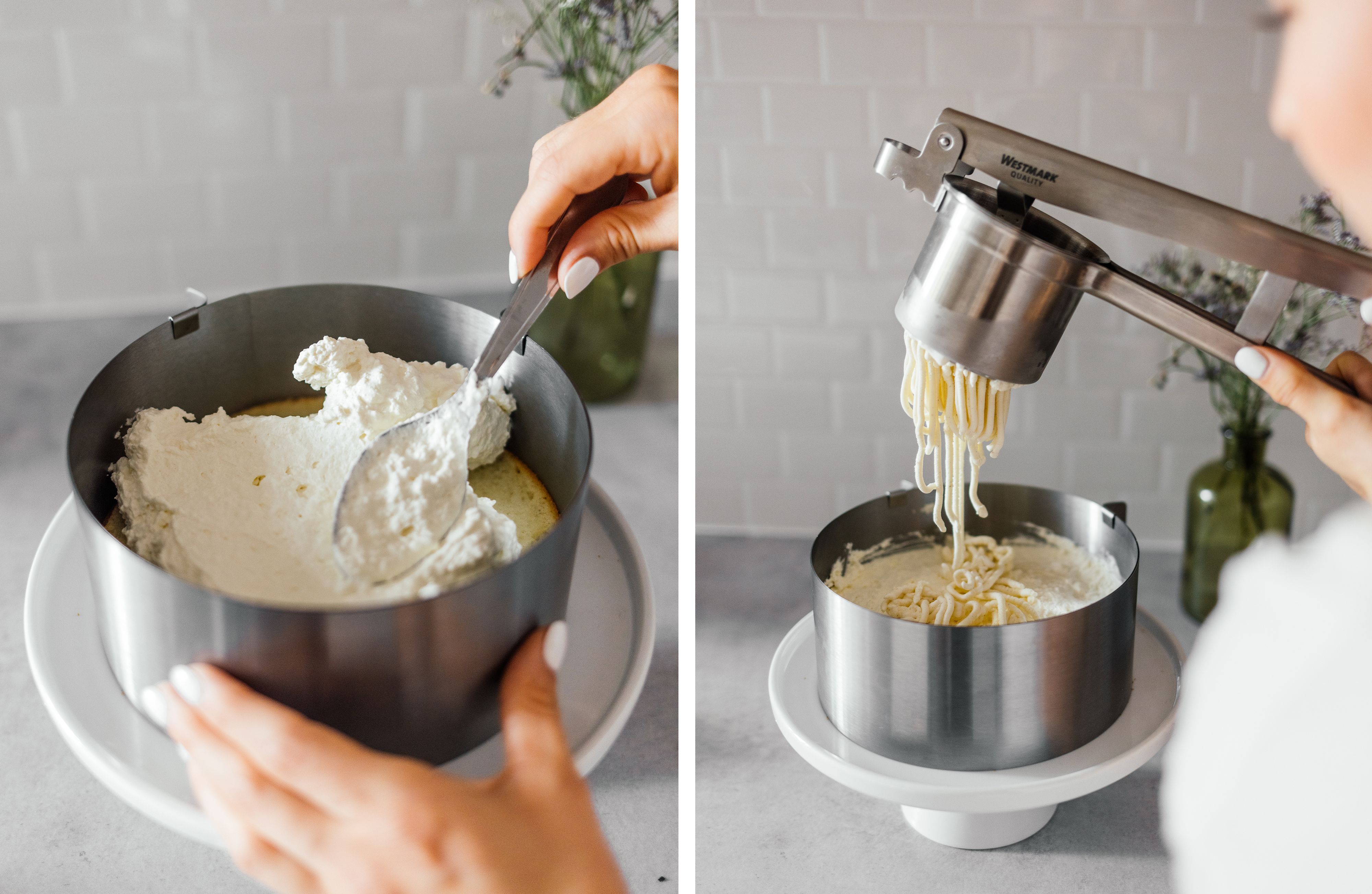 R758 Vegane Spaghettieis-Torte