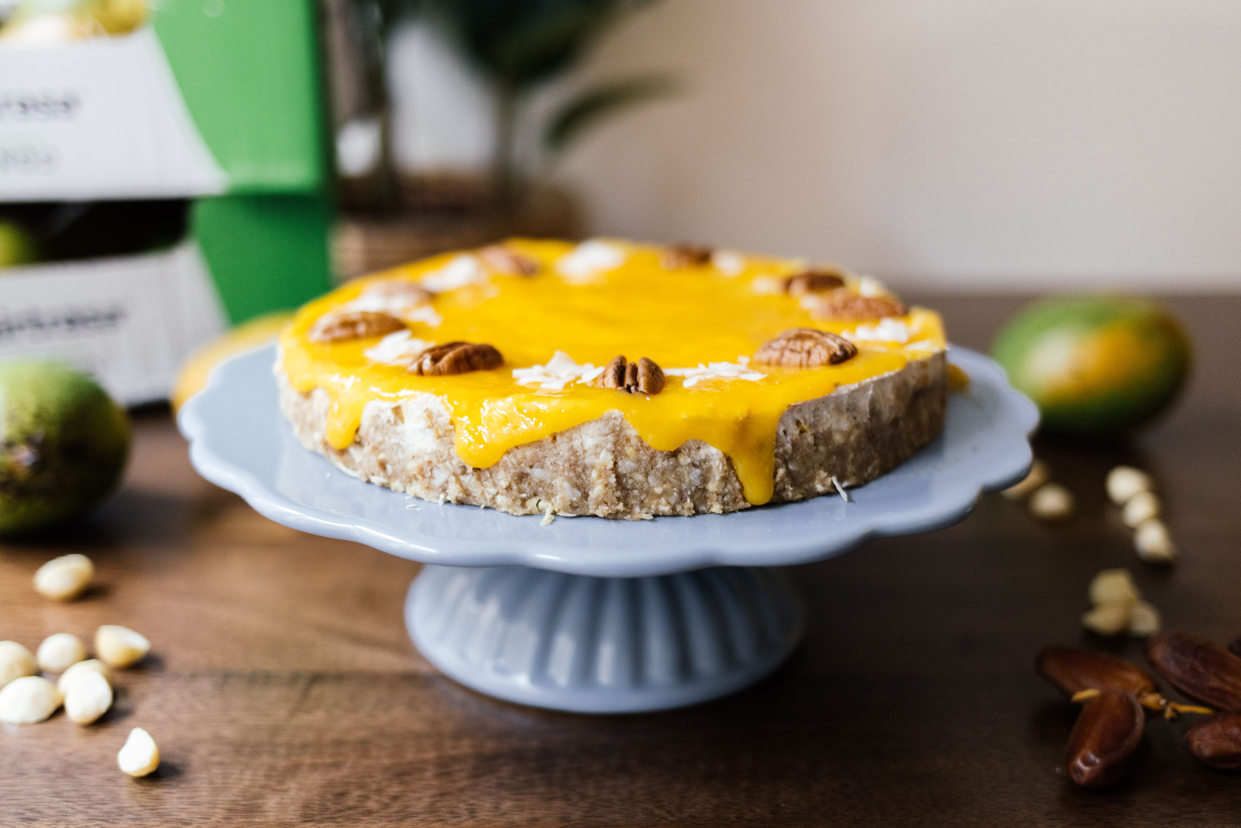 Veganer No Bake Mango Cheesecake