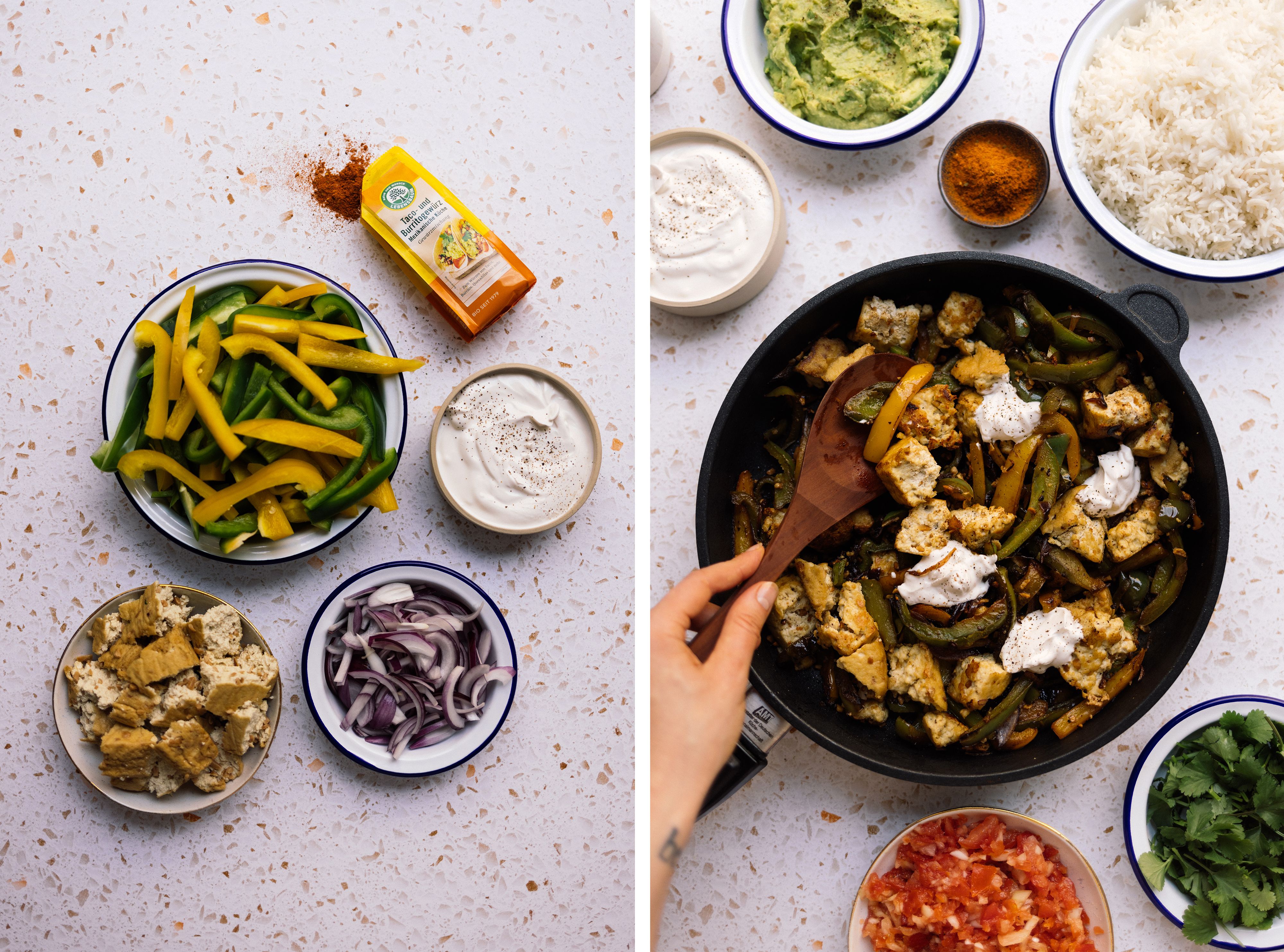 R728 Tofu-Fajitas-Pfanne (mit 5 Zutaten)