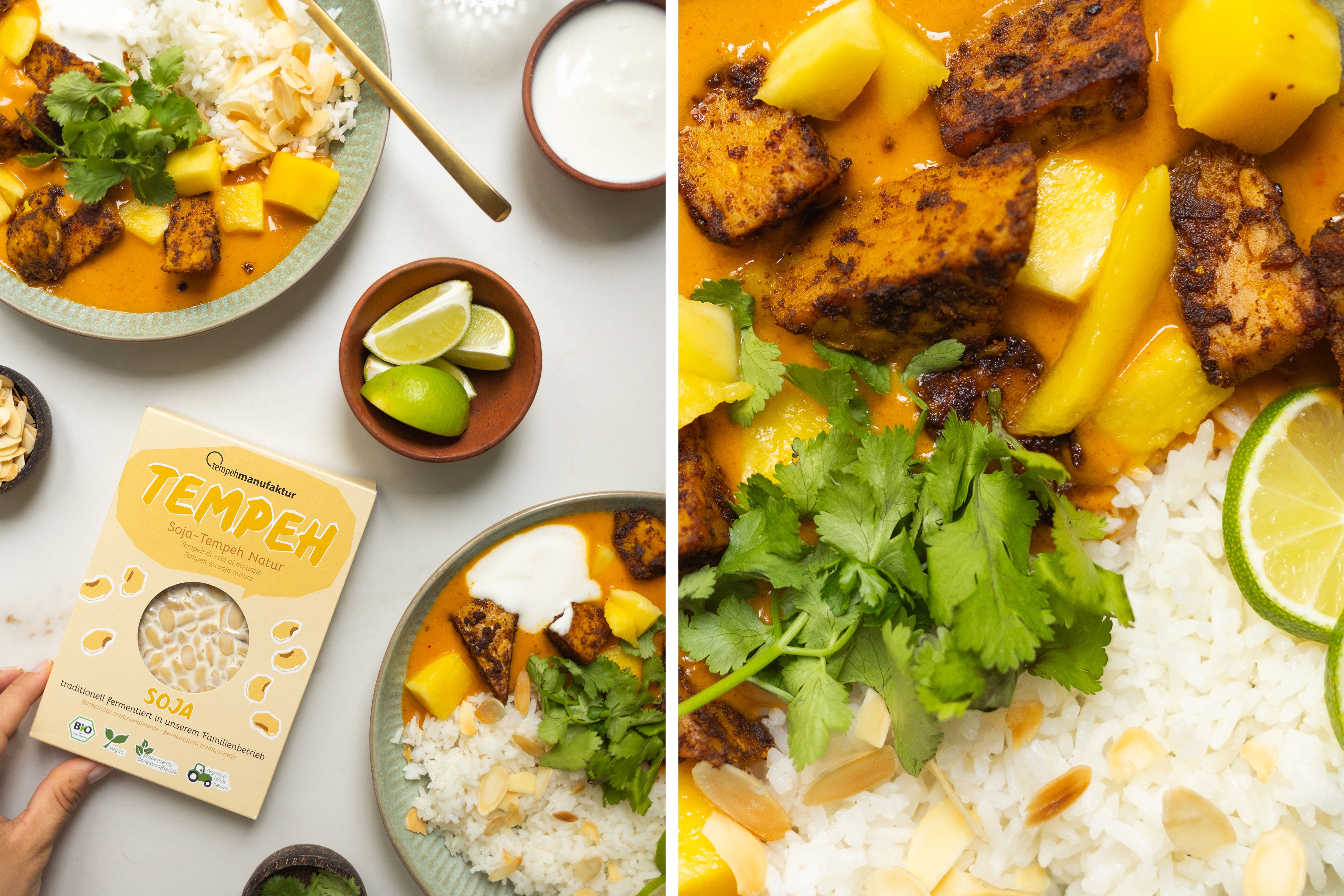 R1067 - tempehmanufaktur - Veganes Mango-Curry mit Tempeh