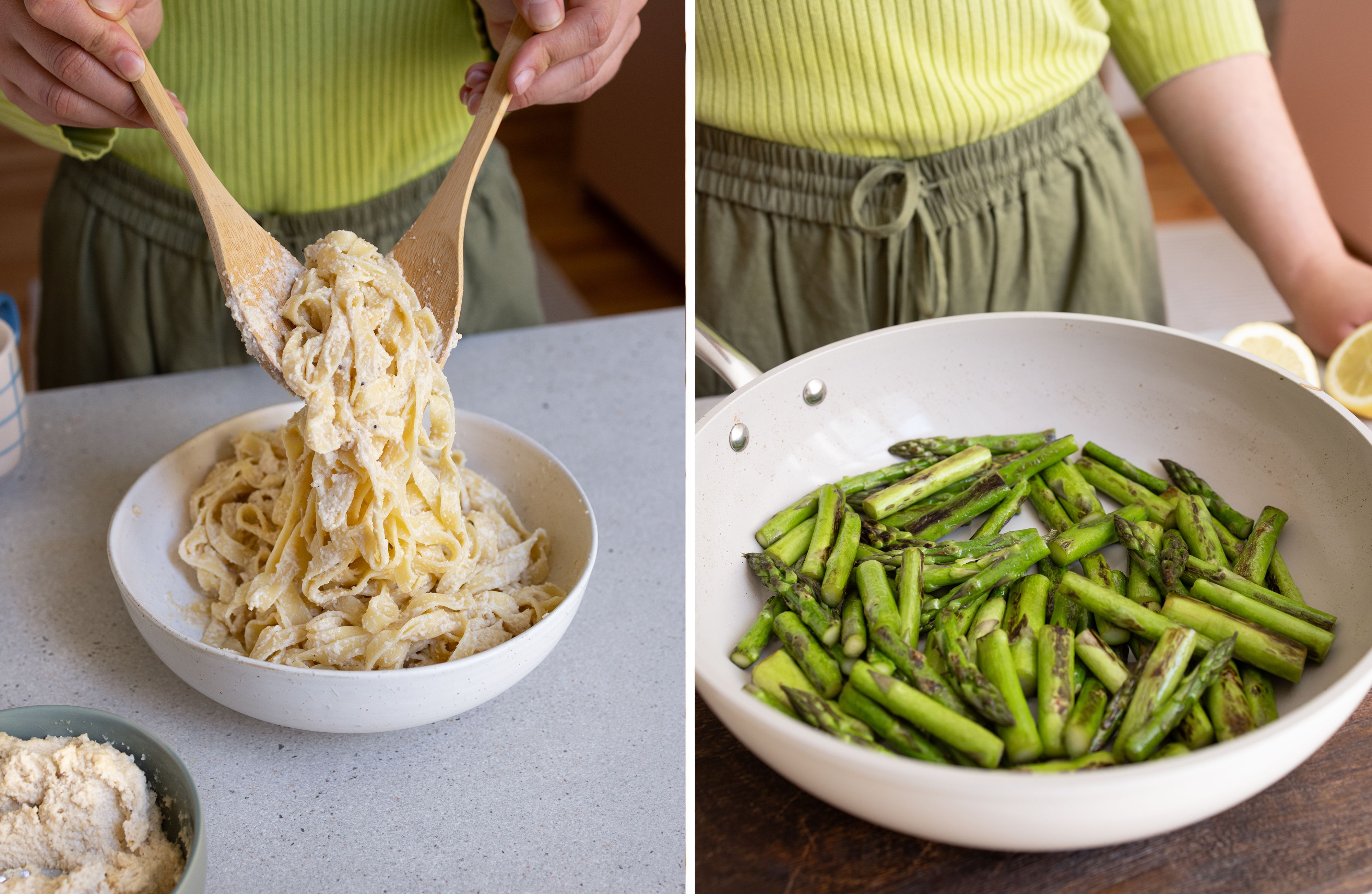 R379 - Quick Pasta with Vegan Ricotta and Asparagus