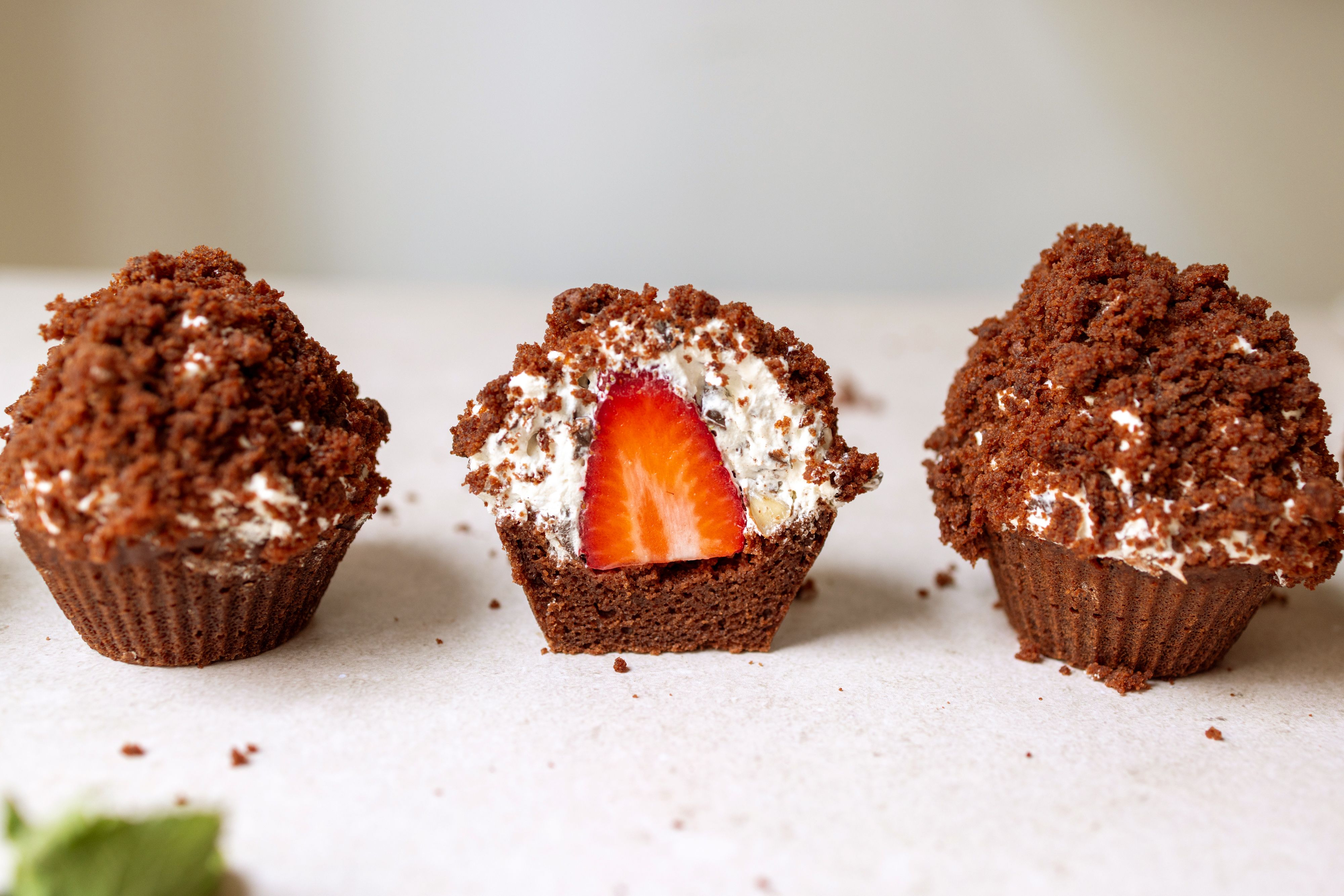 R968 Vegan Gluten-Free Strawberry and Cream Chocolate Muffins