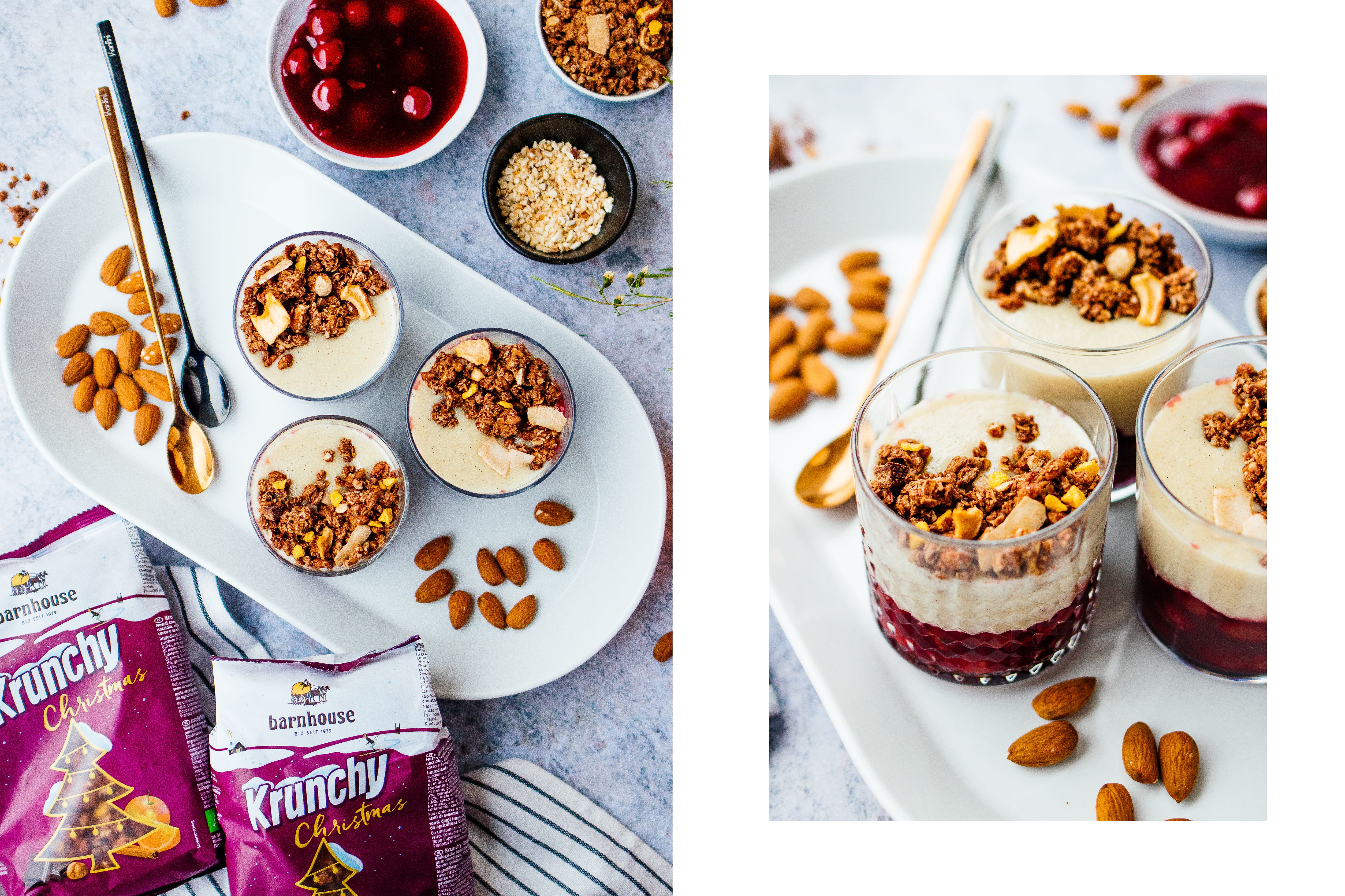 R545 Veganes 20-Minuten-Dessert mit Grießbrei und Kirschen