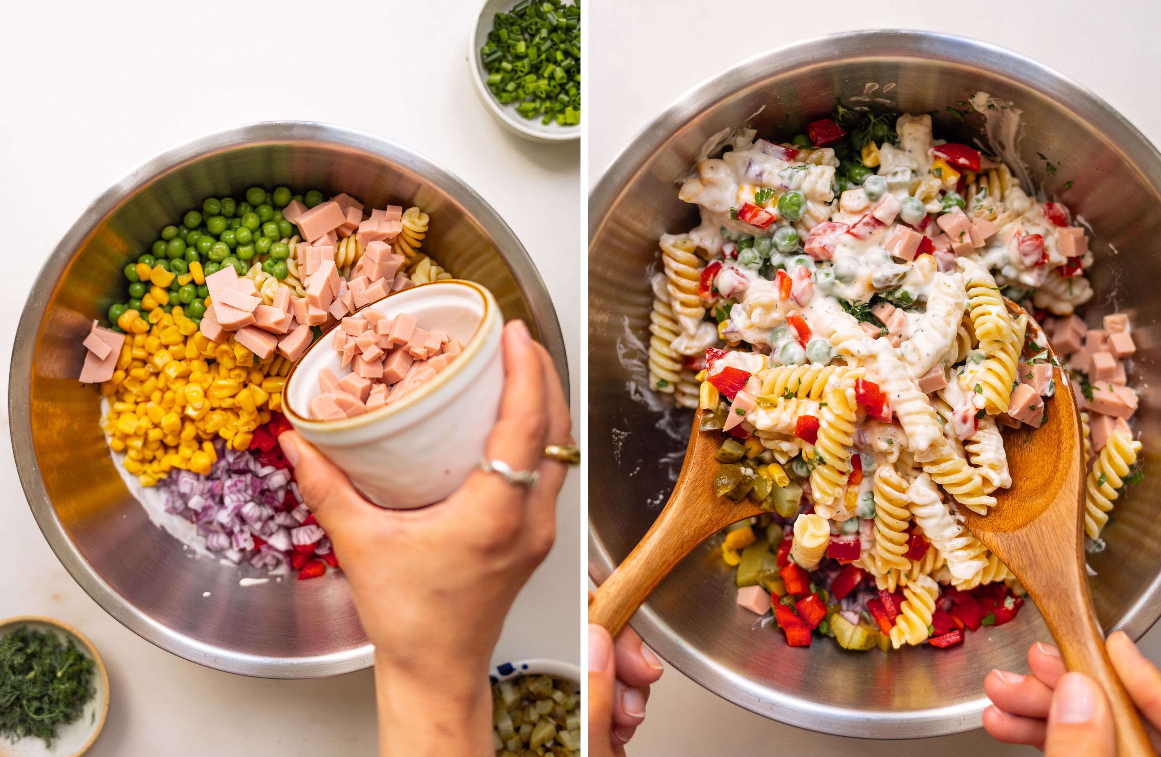 R1043 – Vegan pasta salad with mayo dressing