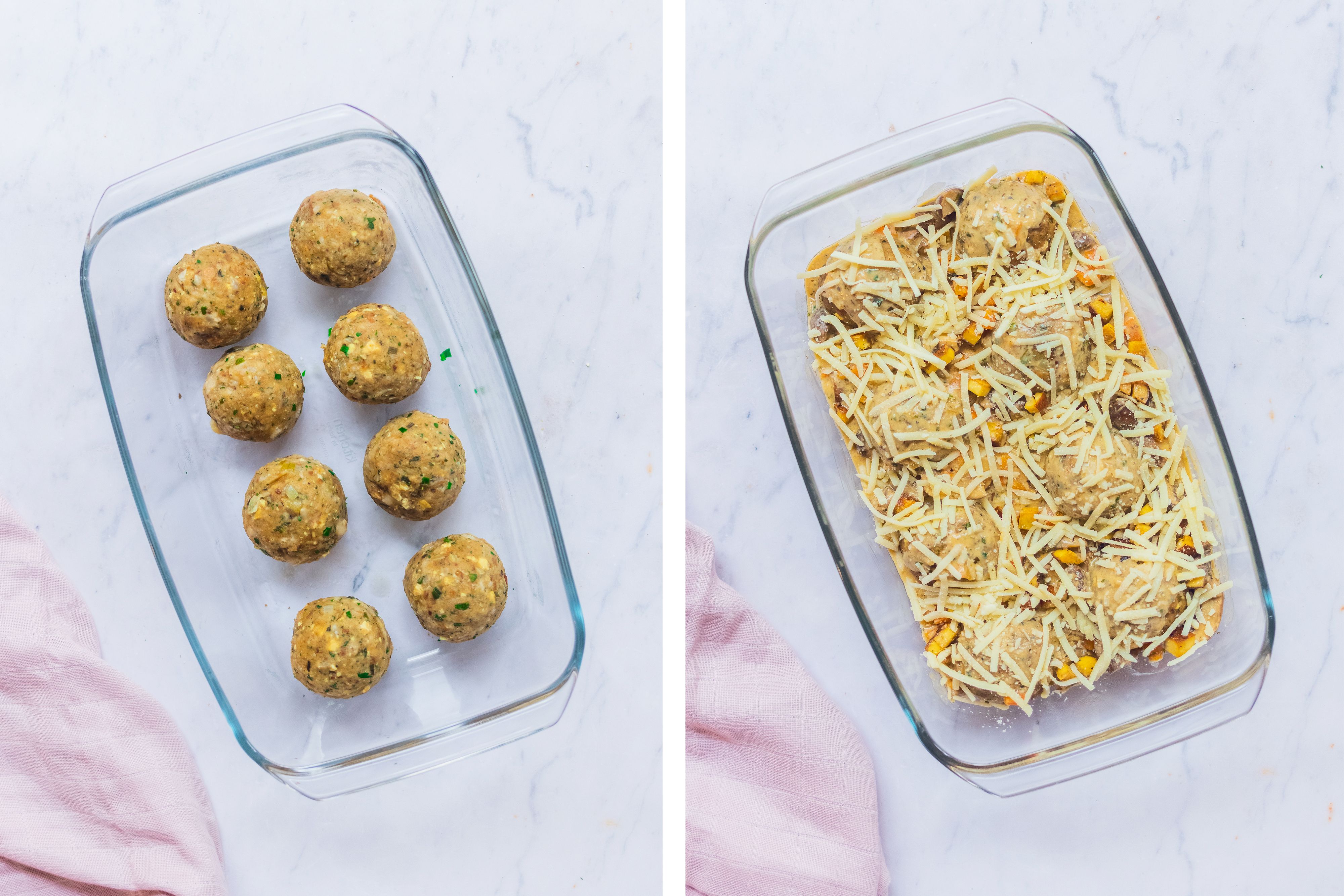 R686 Vegan Dumpling Casserole with creamy Mushroom Sauce