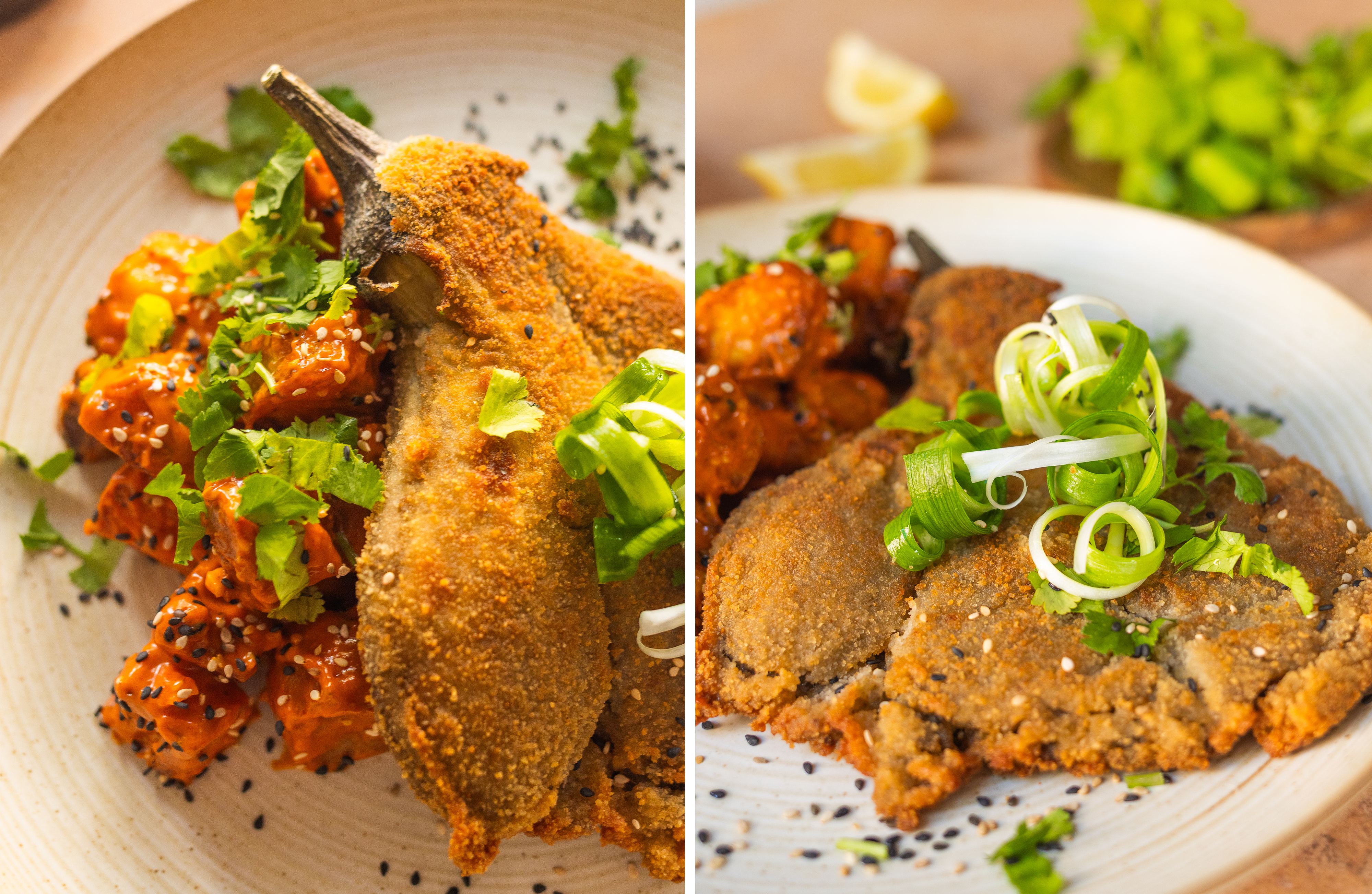 R978 - Auberginen-Schnitzel mit Gochujang Kartoffelsalat