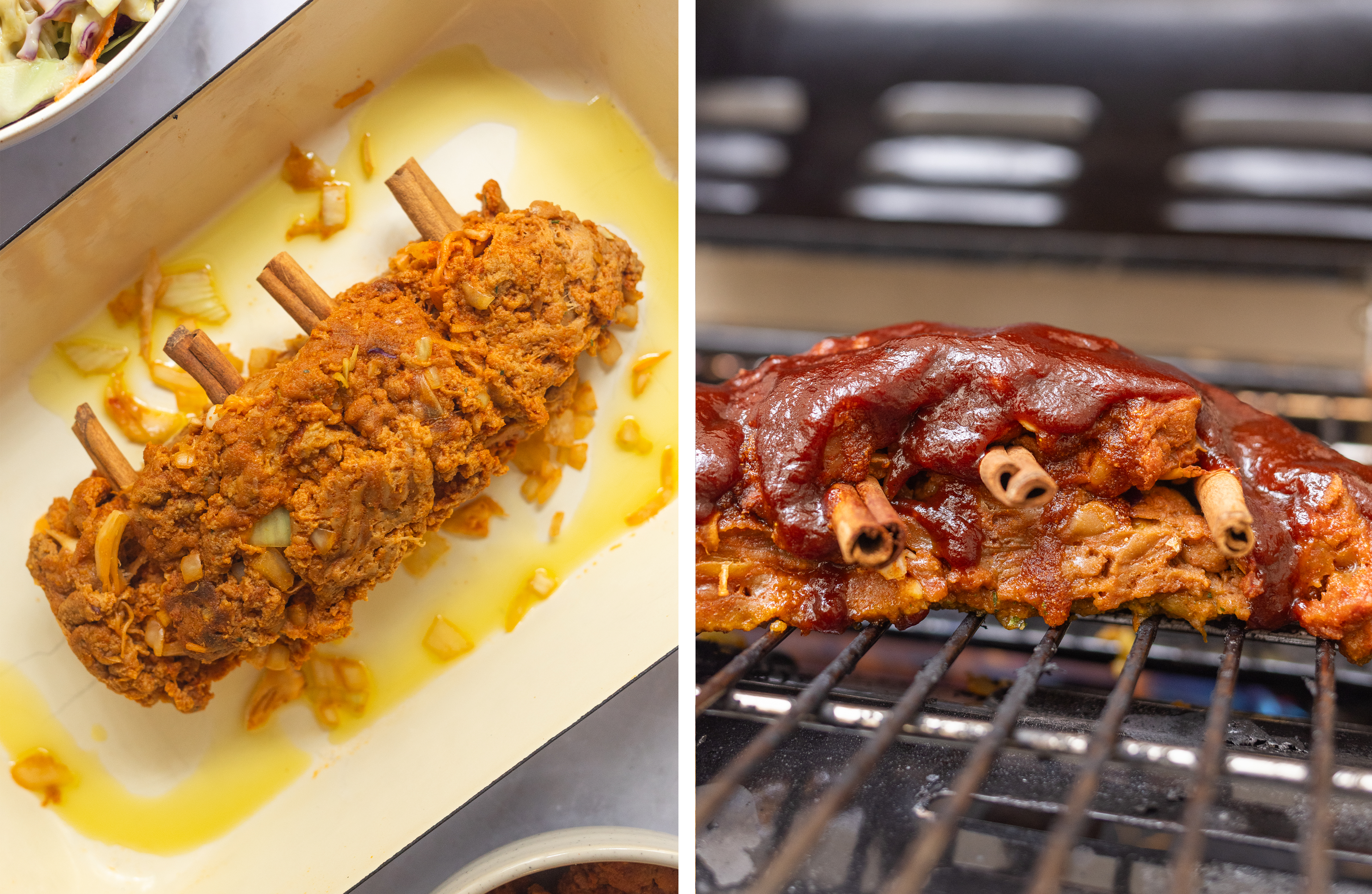 R994 – Münchner Kindl Mustard – Vegan BBQ Ribs from the Grill with Spicy Lime Coleslaw