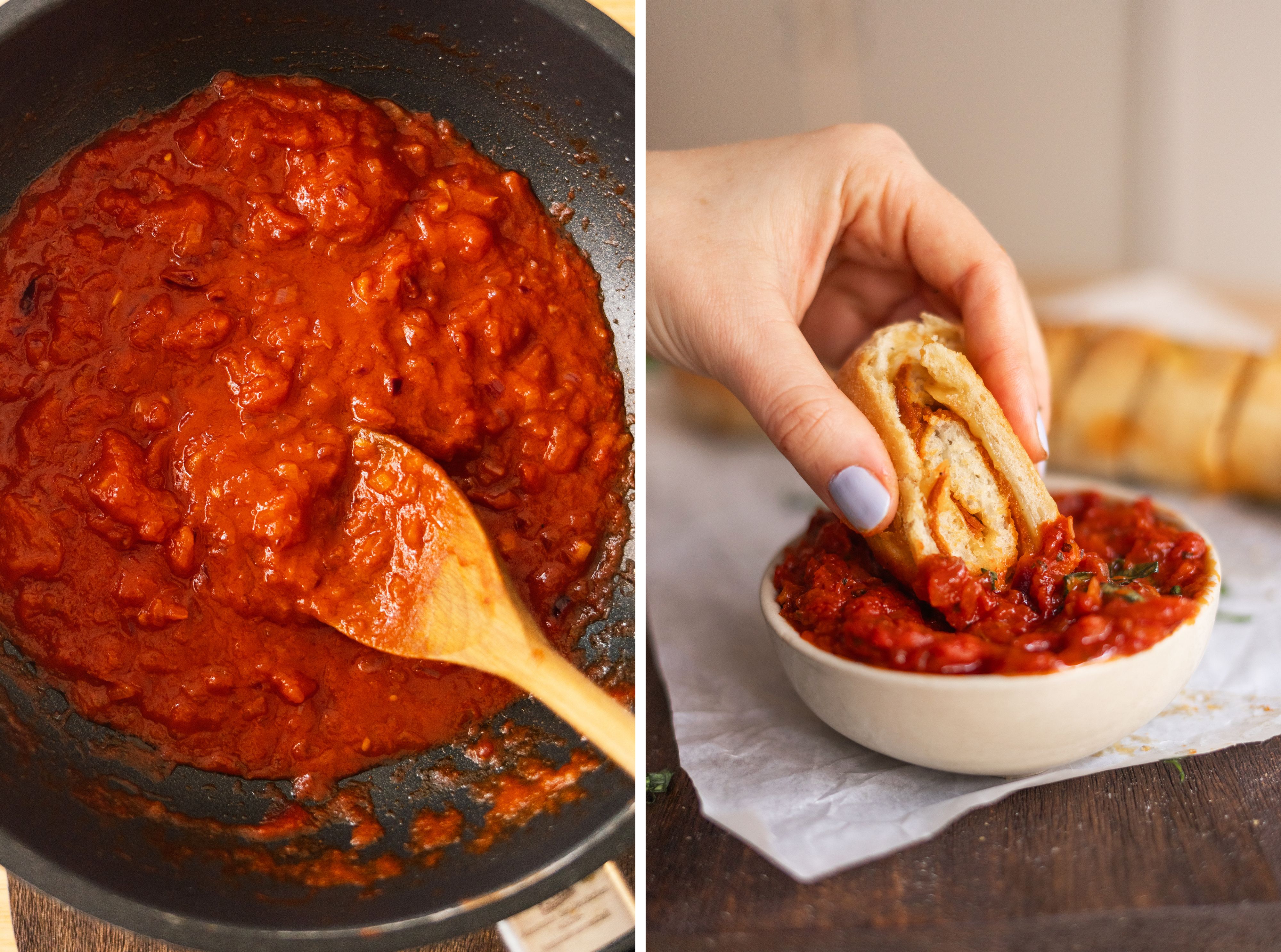 R846 Gefüllte Pizzarolle (aka Stromboli) mit veganer Salami und Pfefferonen