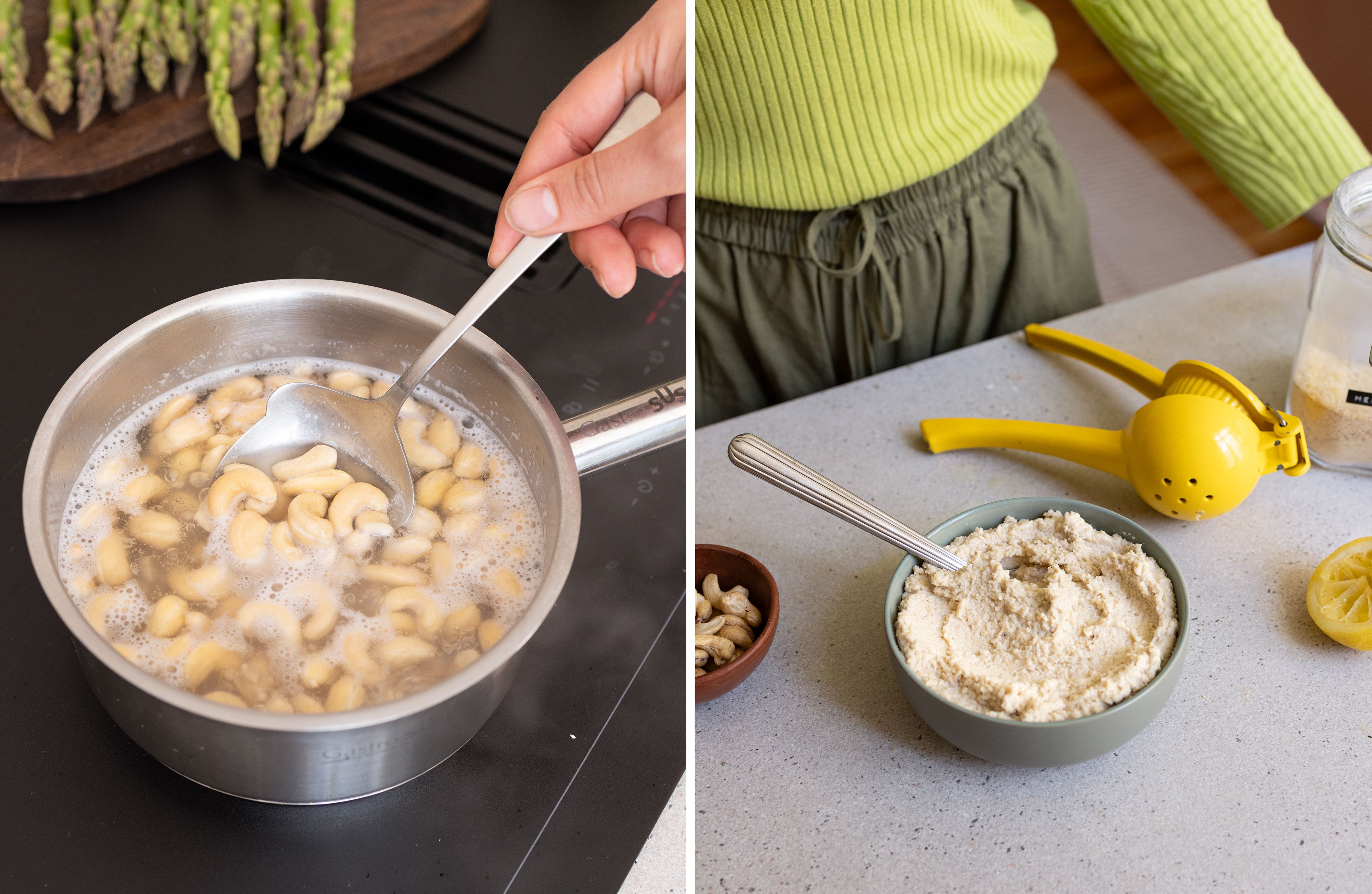 R379 - Quick Pasta with Vegan Ricotta and Asparagus
