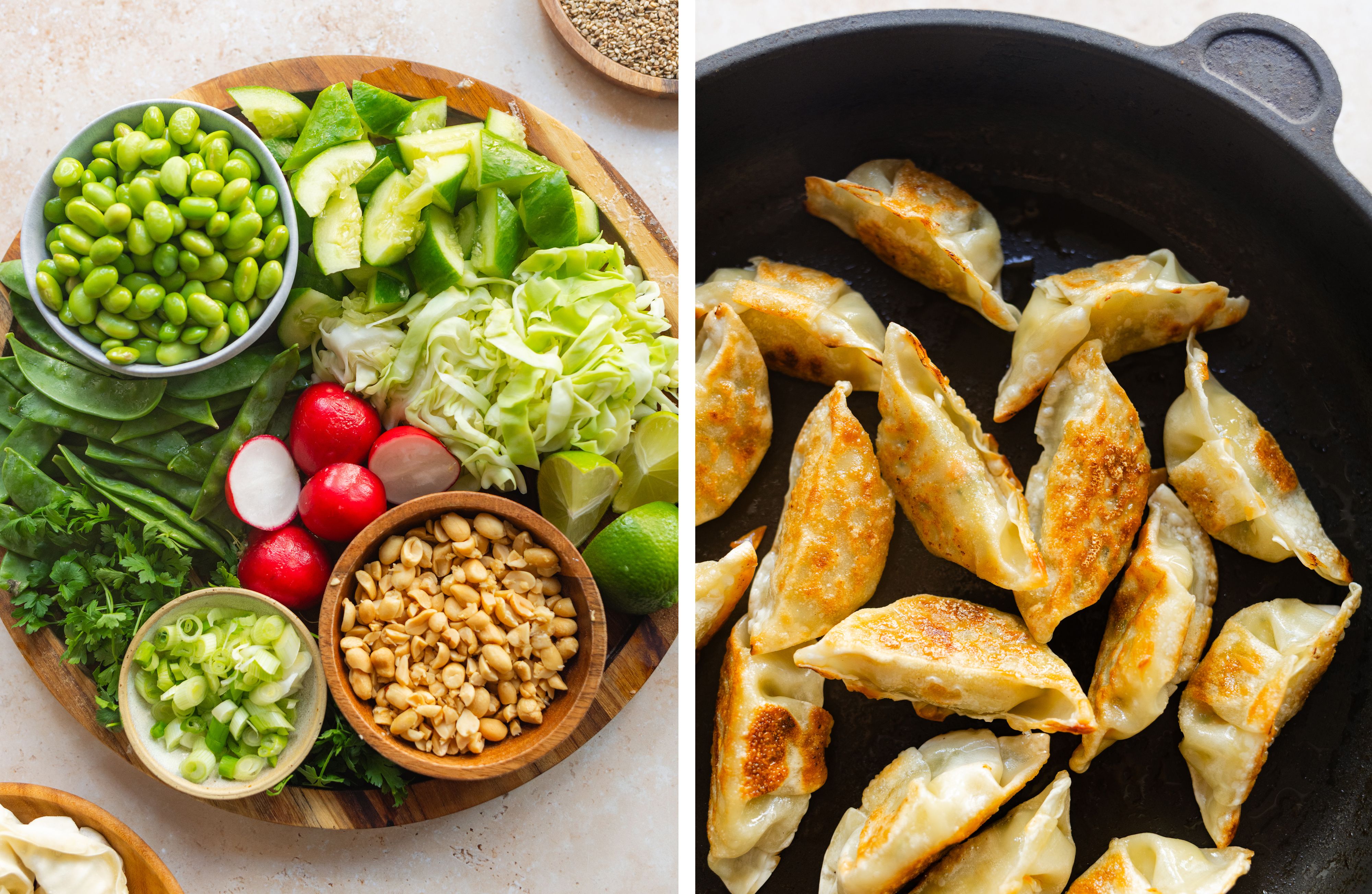 R963 Knuspriger Dumpling Salat mit Currydressing