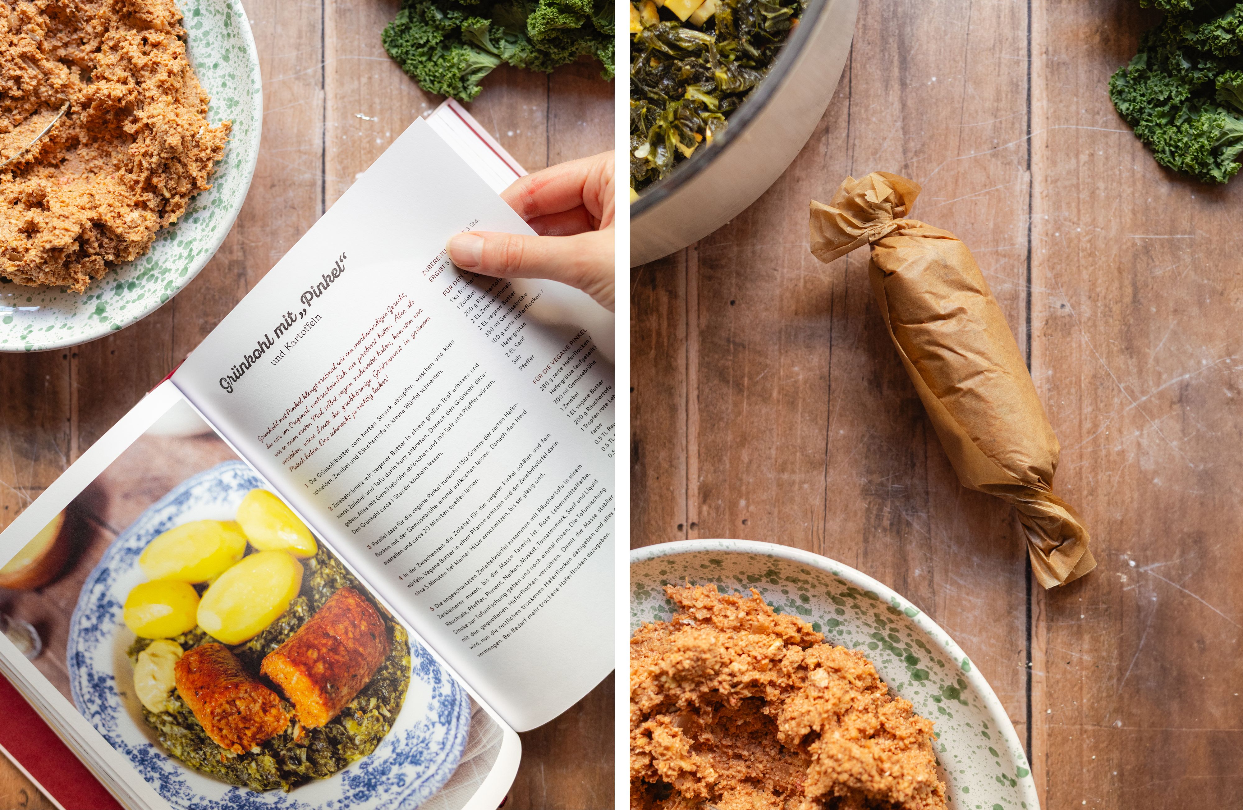 R1008 Grünkohl mit veganer Pinkelwurst 