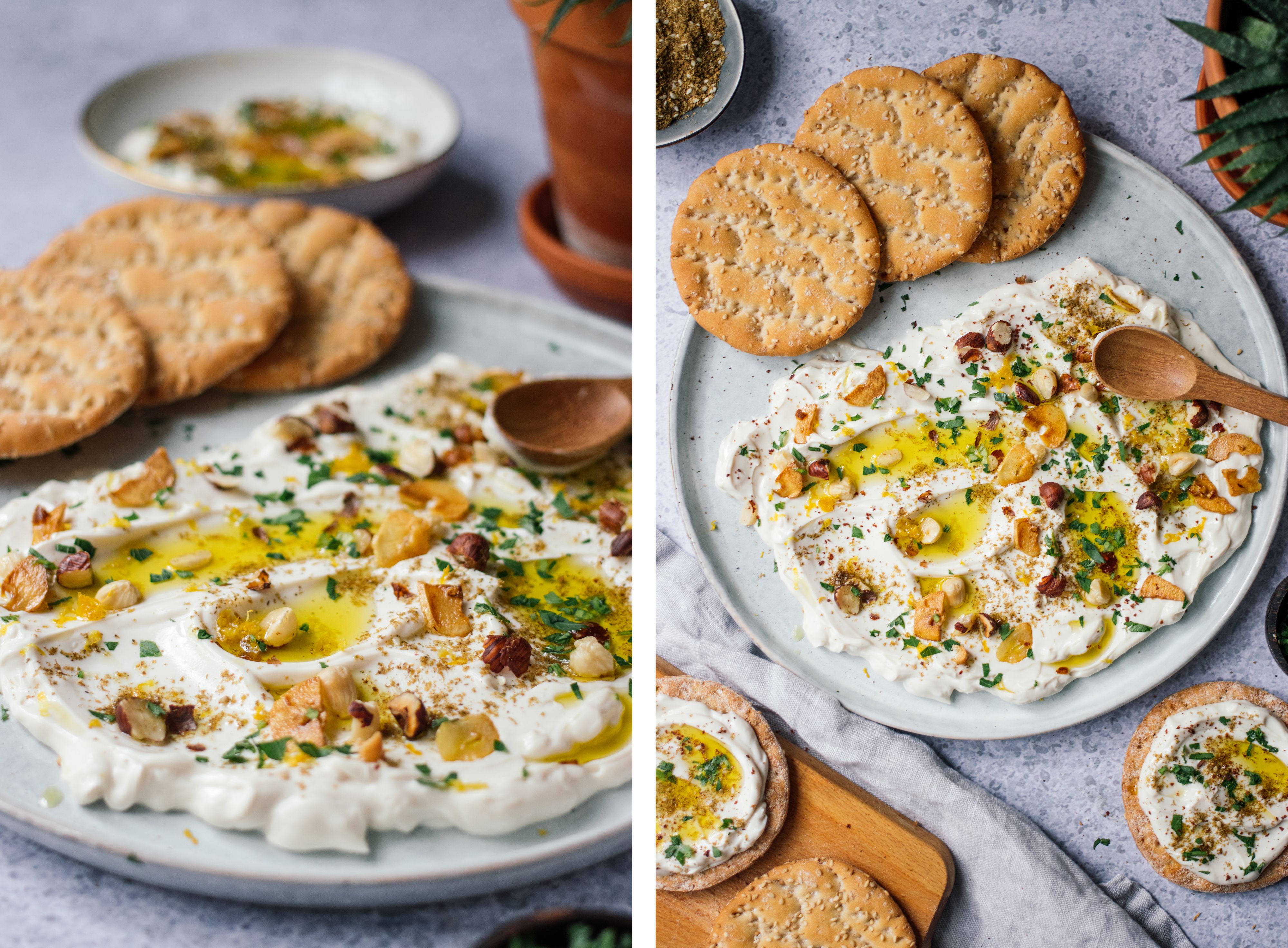 R576 Herbstliches Ofengemüse mit veganem Labneh