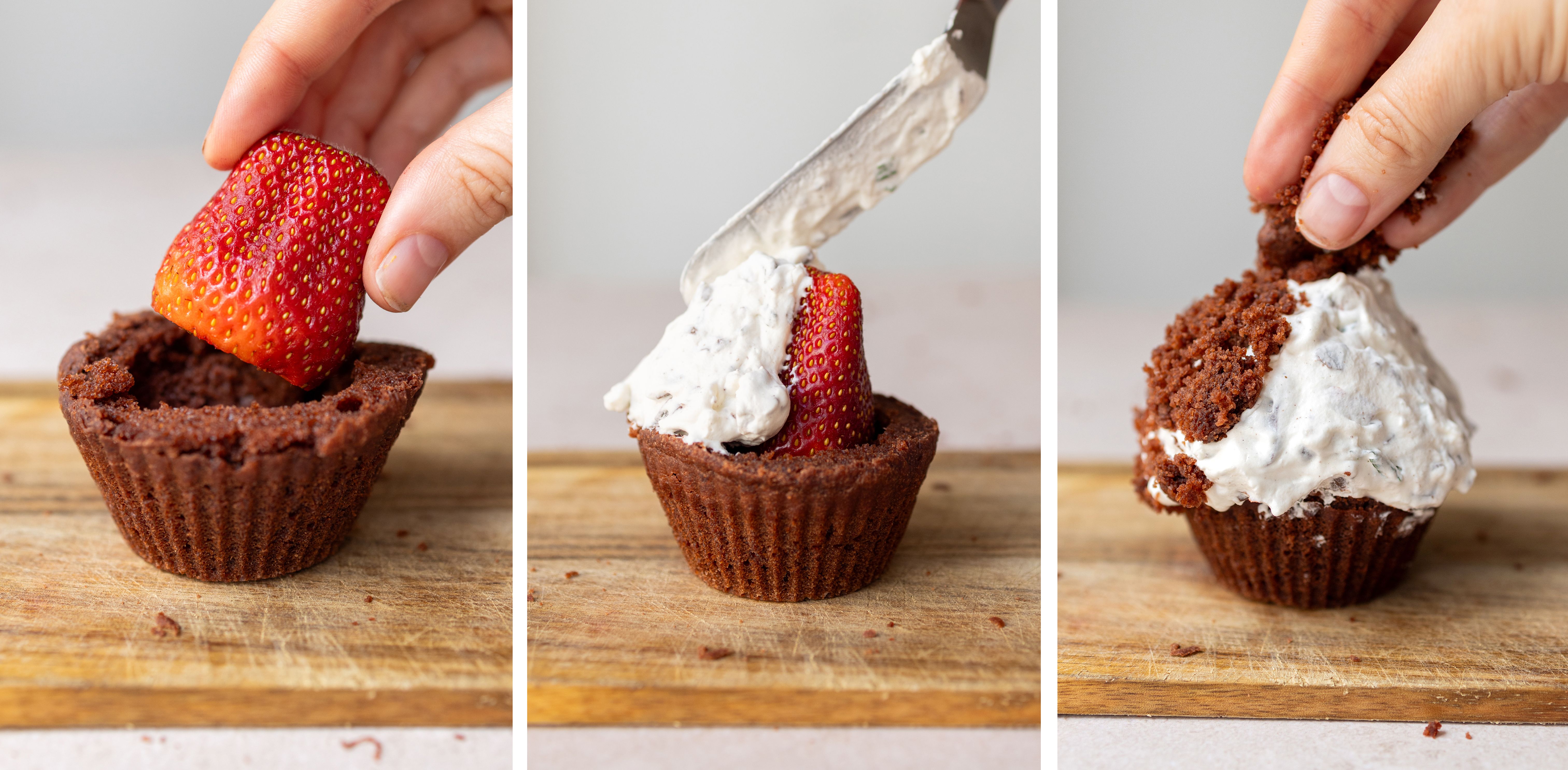 R968 Vegan Gluten-Free Strawberry and Cream Chocolate Muffins