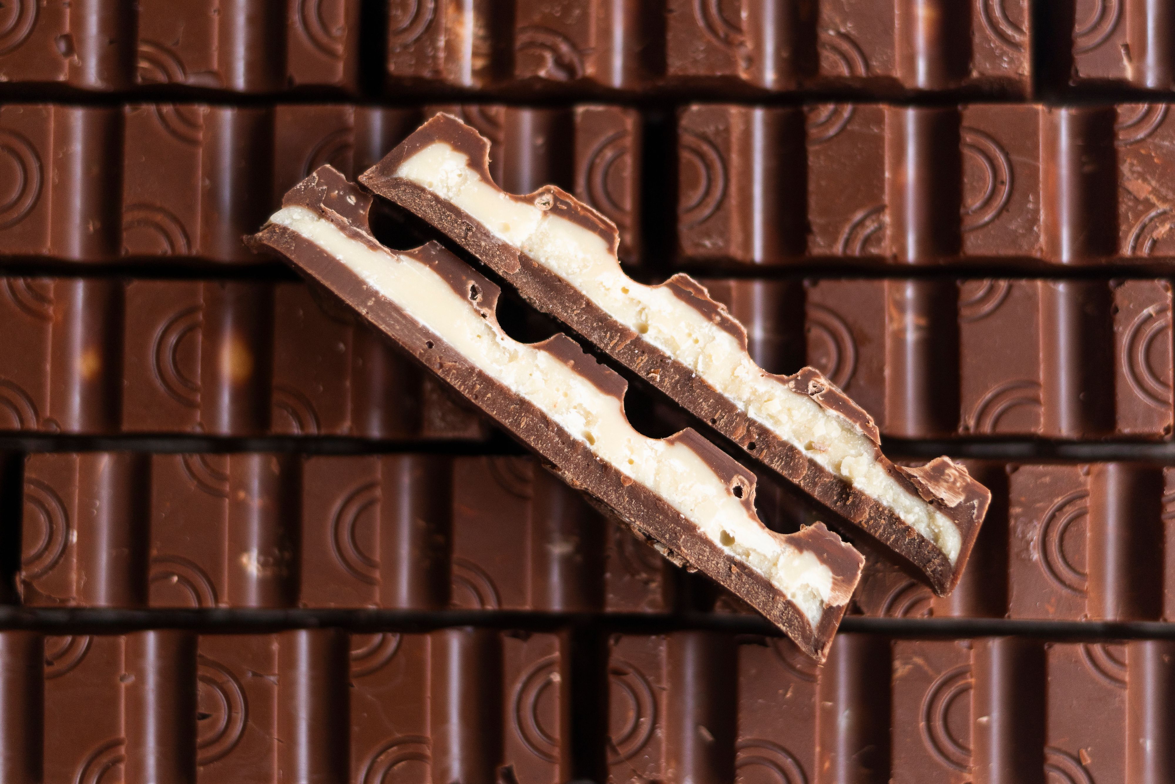 Vegan Kinder Riegel (Chocolate Sticks with Milk Filling)