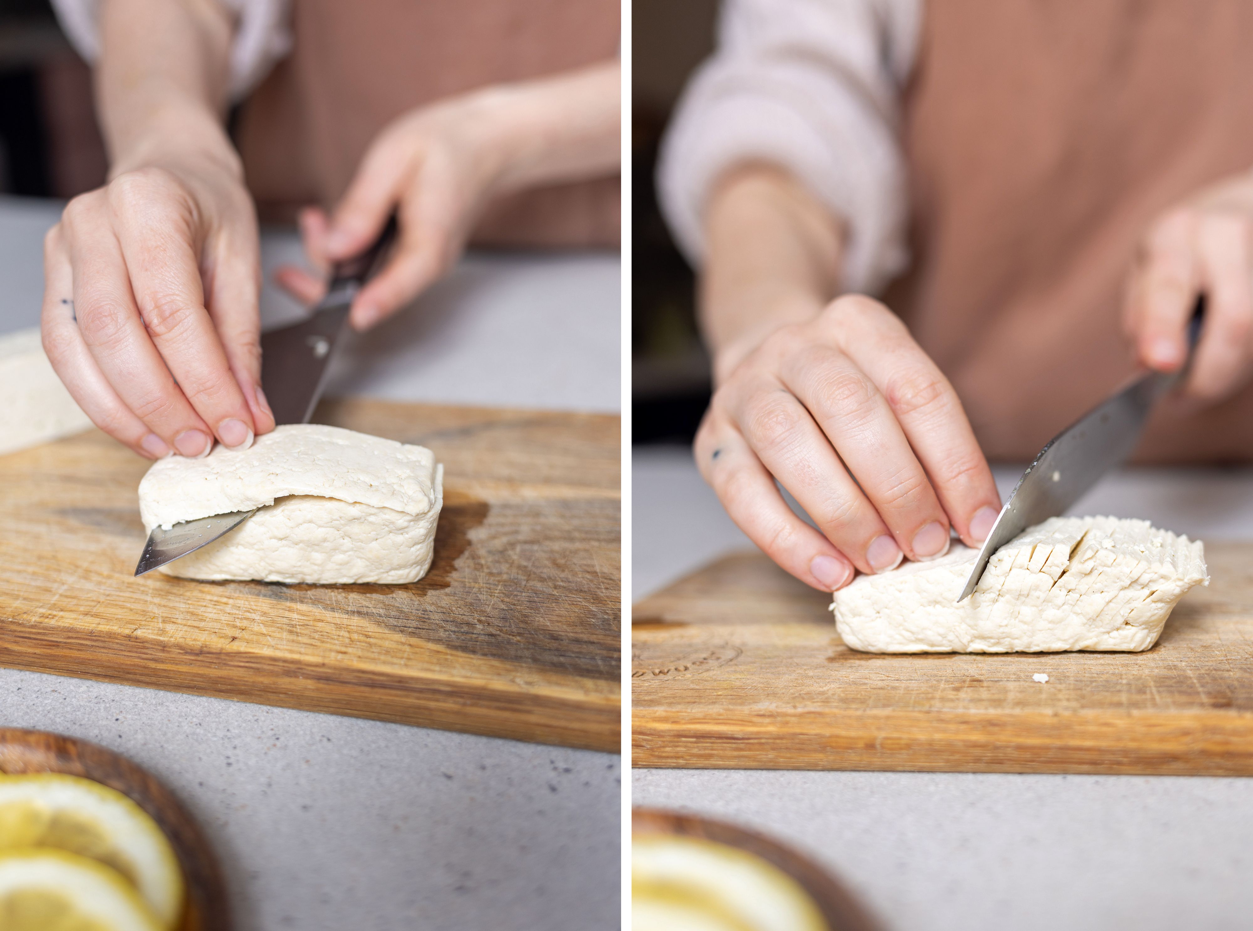 R1056 Veganer Tofu-Lachs mit gebratenem Spargel, Kartoffeln und Dill-Sahne-Soße