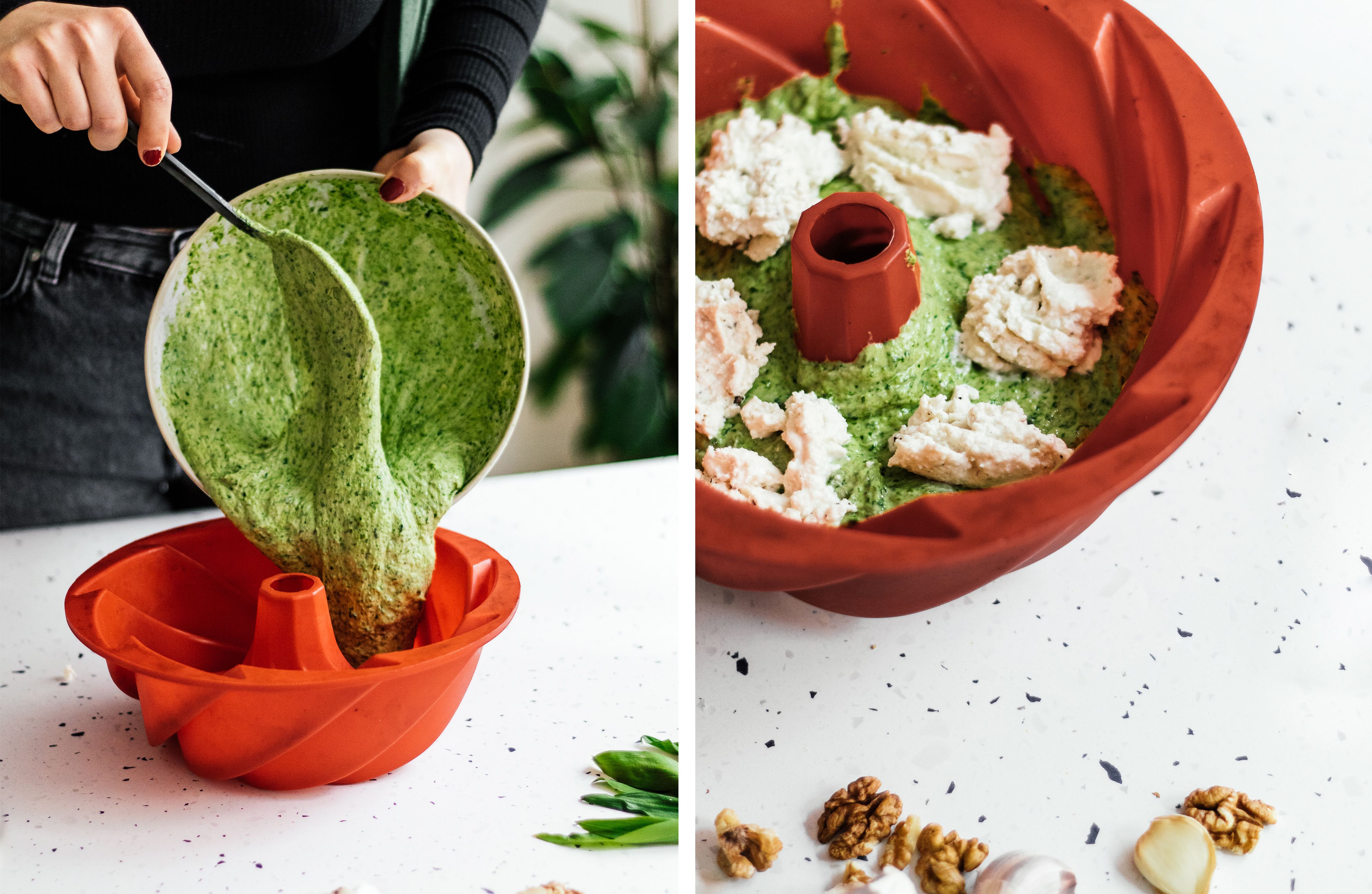 R736 Veganer Rührkuchen mit Bärlauch