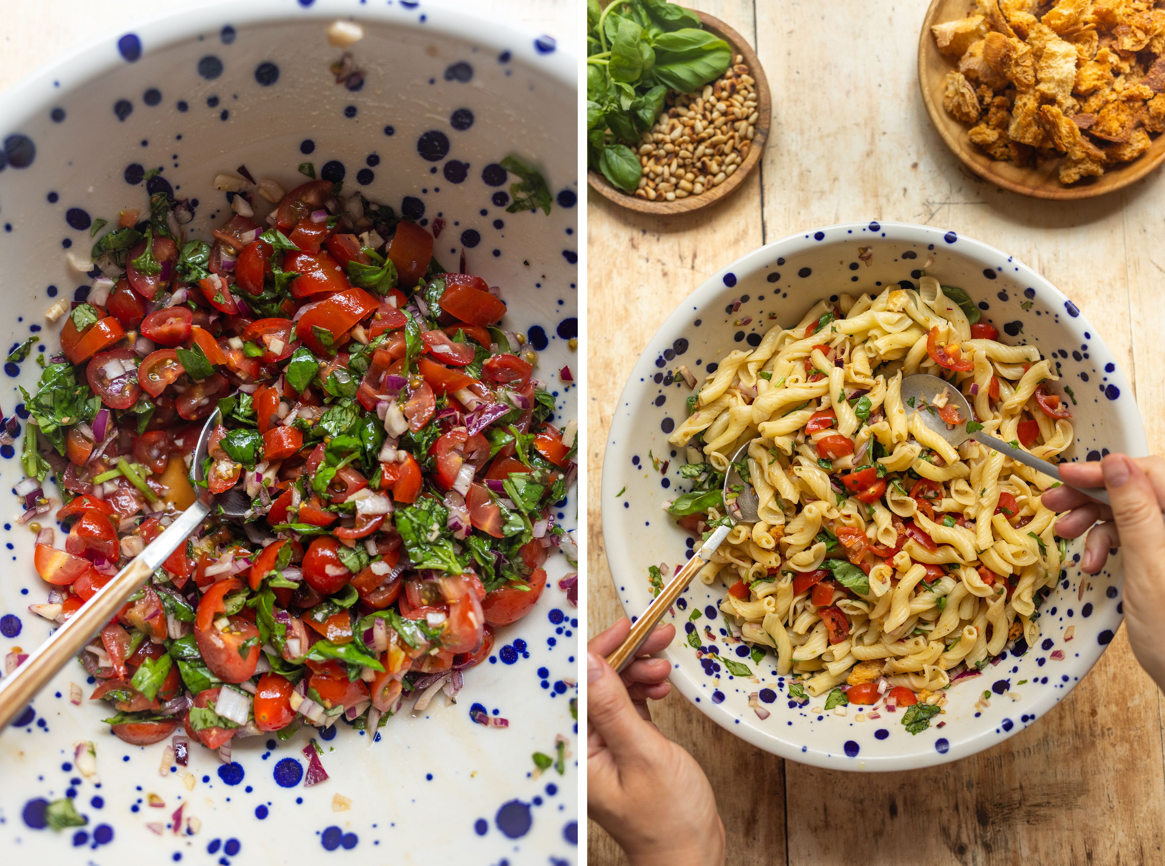 R976 Bruschetta Pasta Salad with Crunchy Croûtons