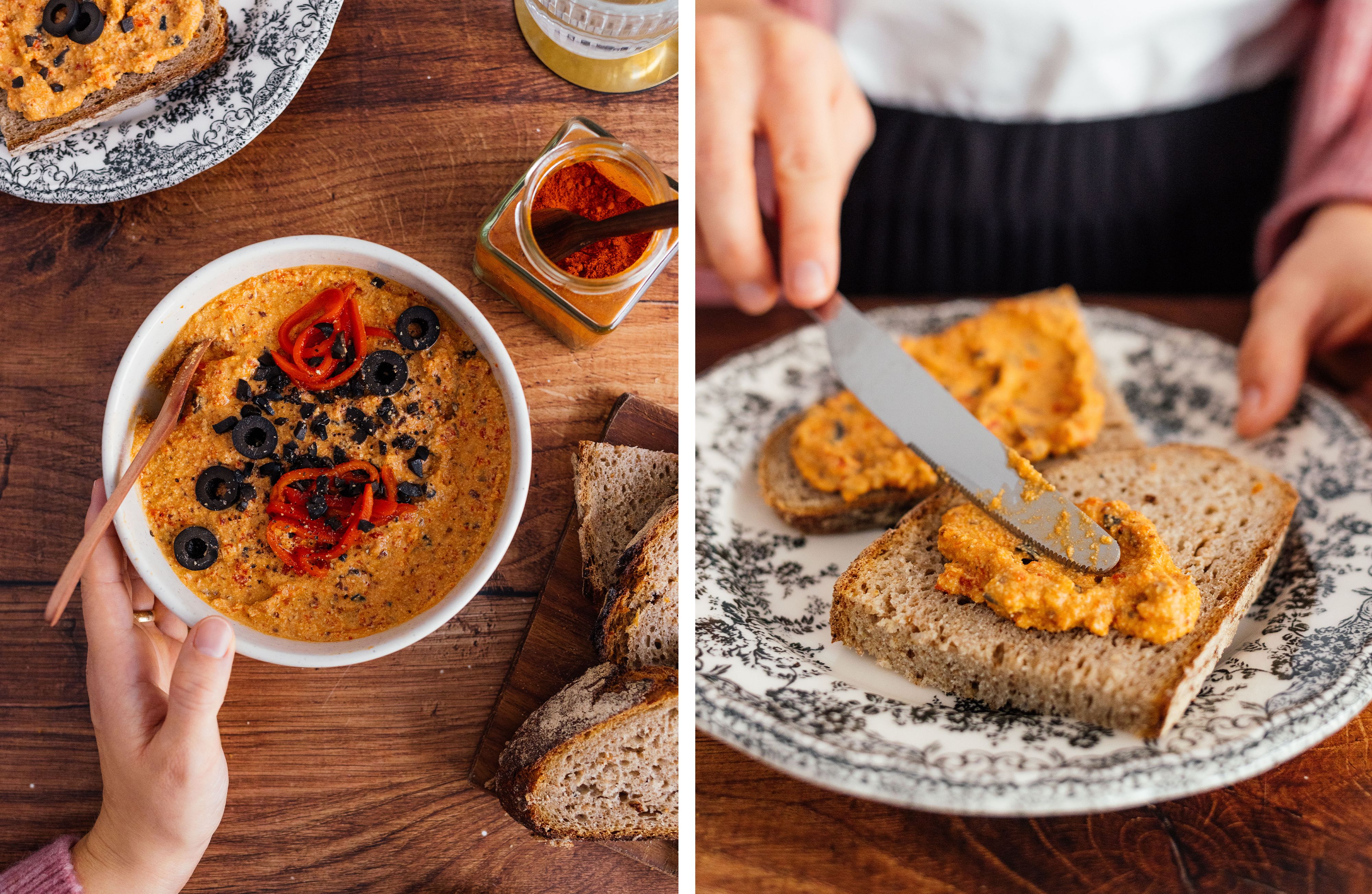 R878 Vegan Spread with Grilled Pepper, Smoked Tofu and Olives 