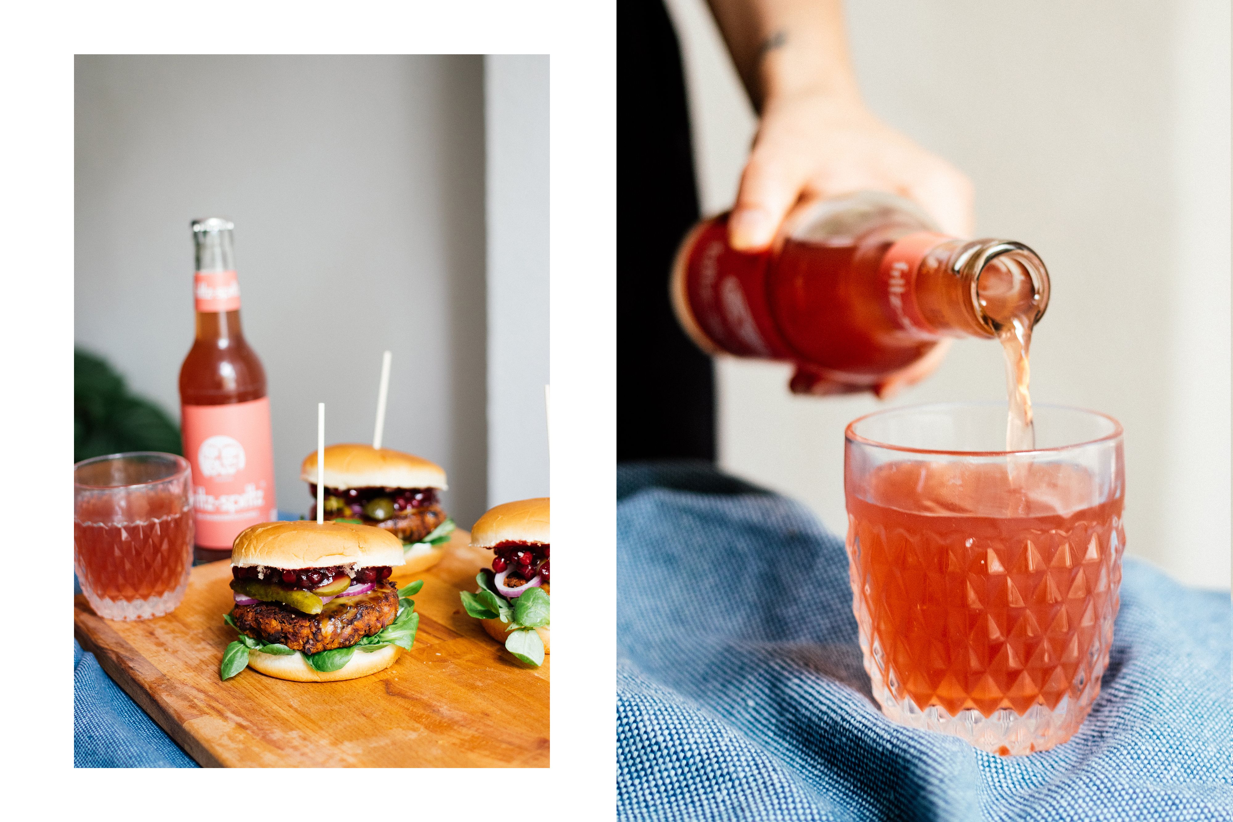 R420 Veganer Burger mit Black-Bean-Patty & Preiselbeeren