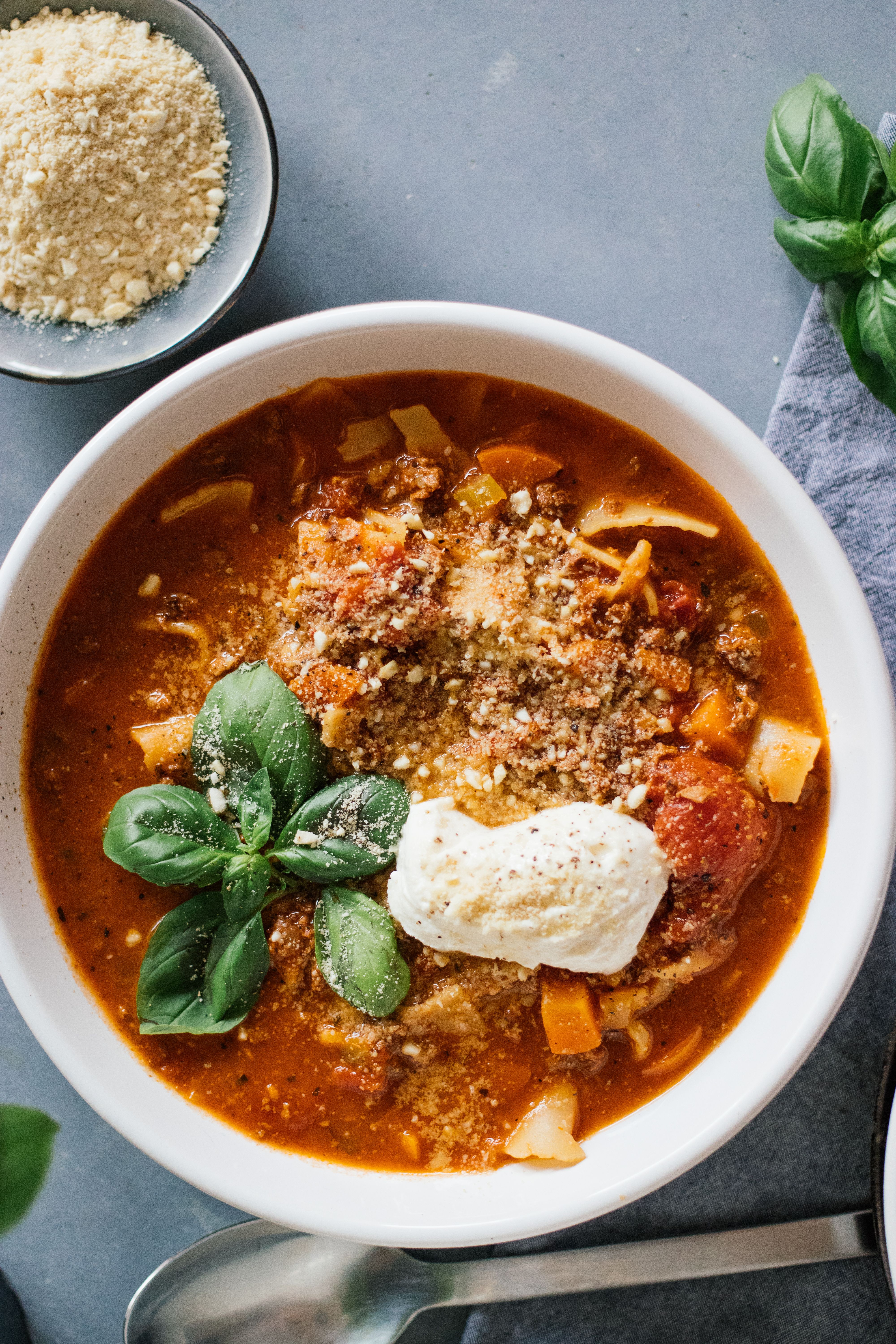 R443 Vegane Lasagnesuppe