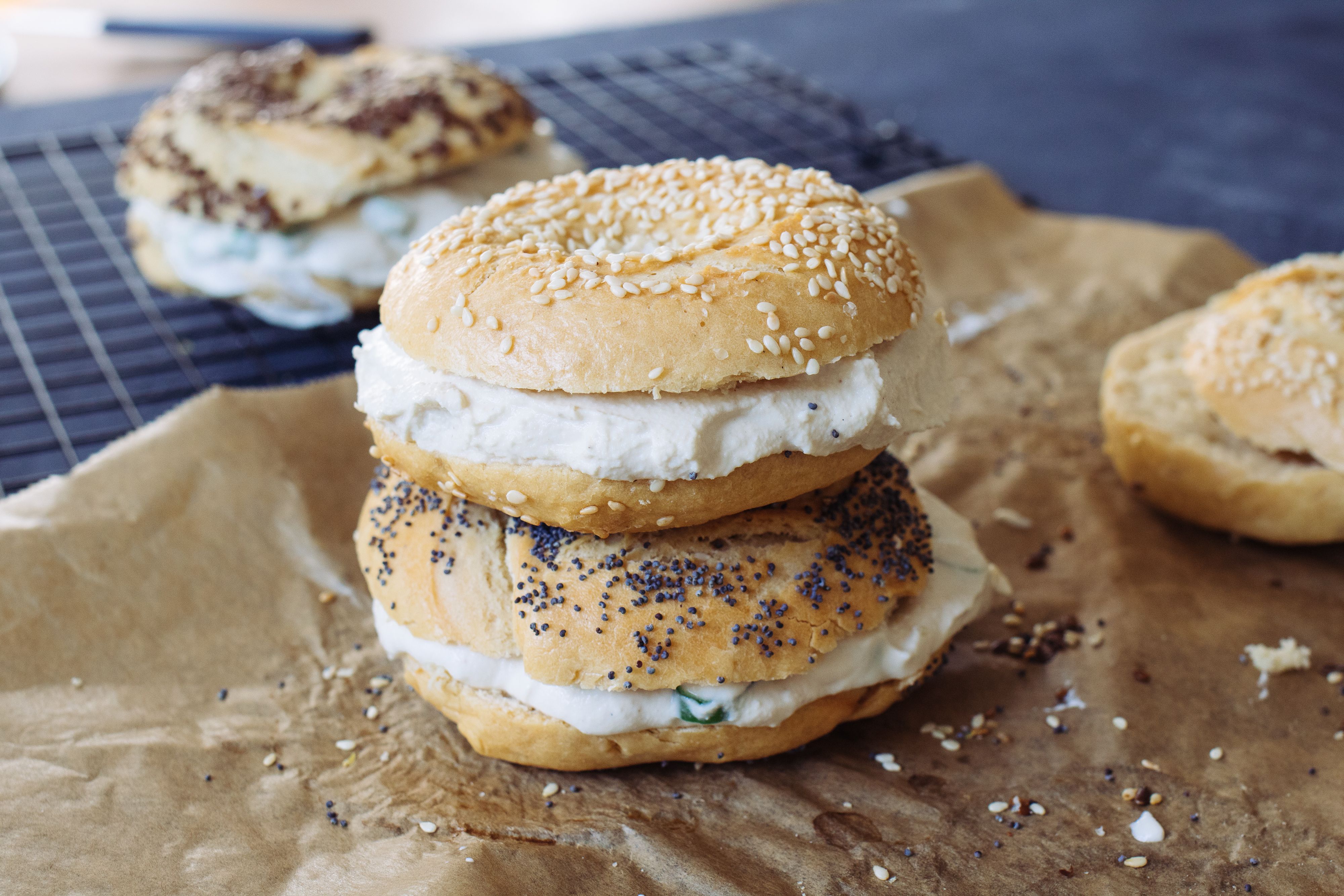 Vegane Cream Cheese Bagel