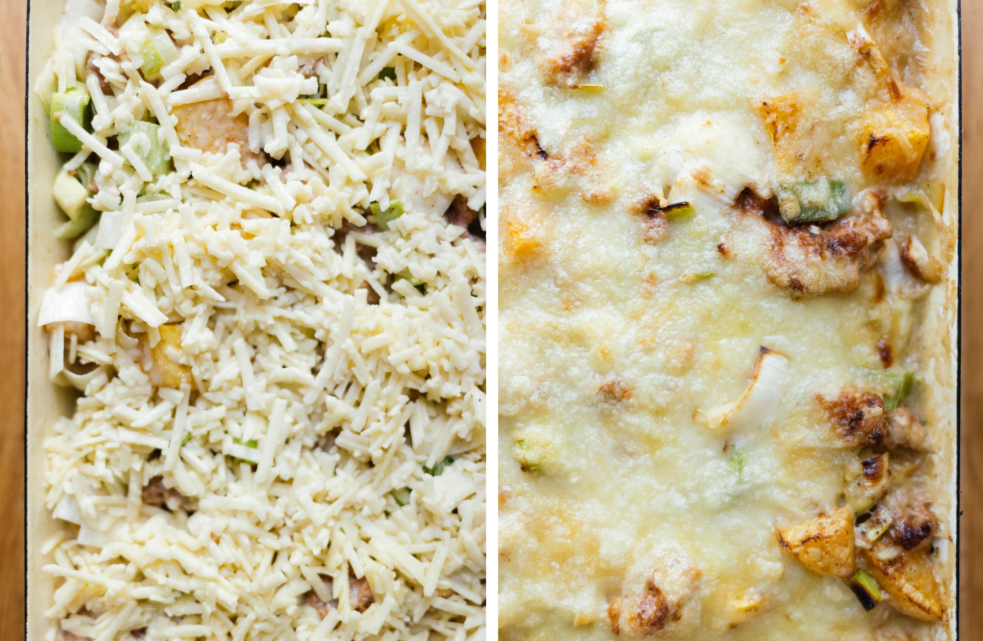 R778 Vegan Cheese, Mince and Leek Casserole with Rutabaga