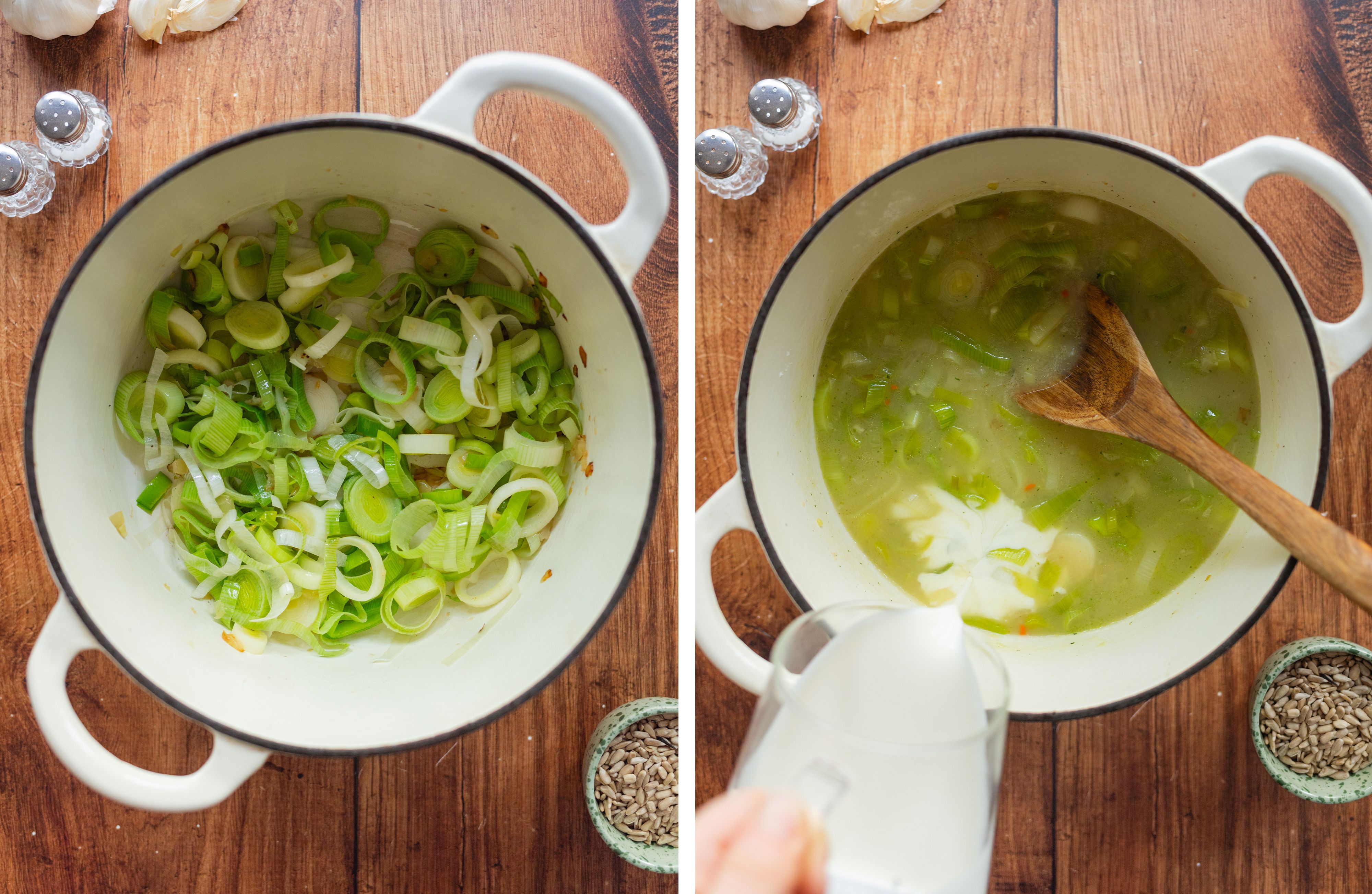 R347 Vegan Creamy Leek Soup with Vegan Mince