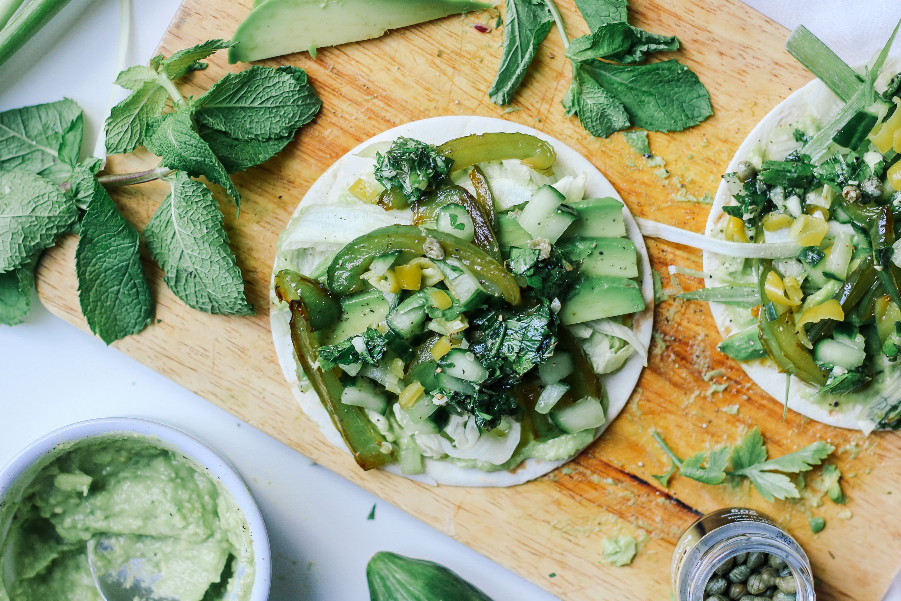 Vegan All Green Taco with Salsa Verde