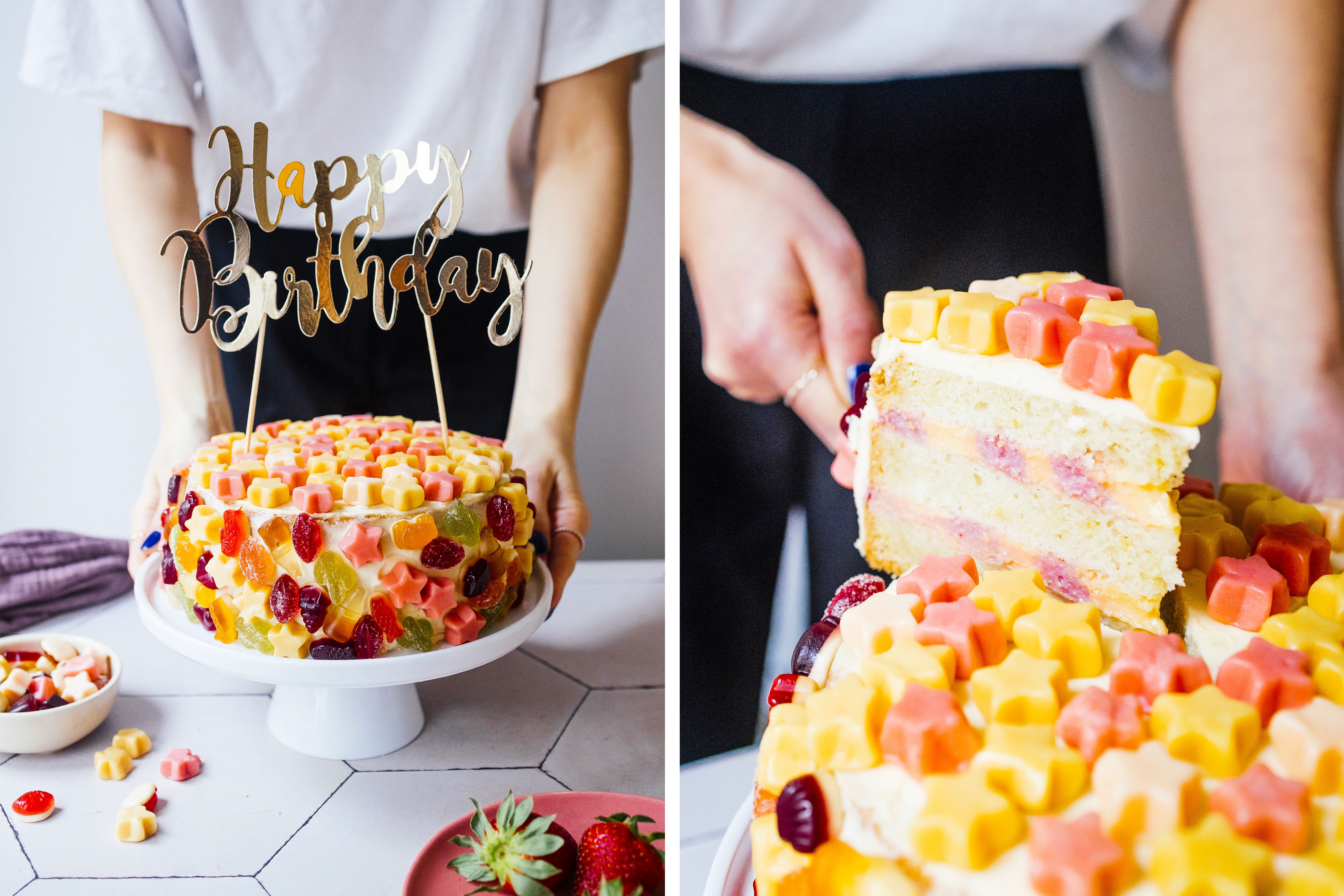 R827 Veganer Geburtstags-Candy-Cake