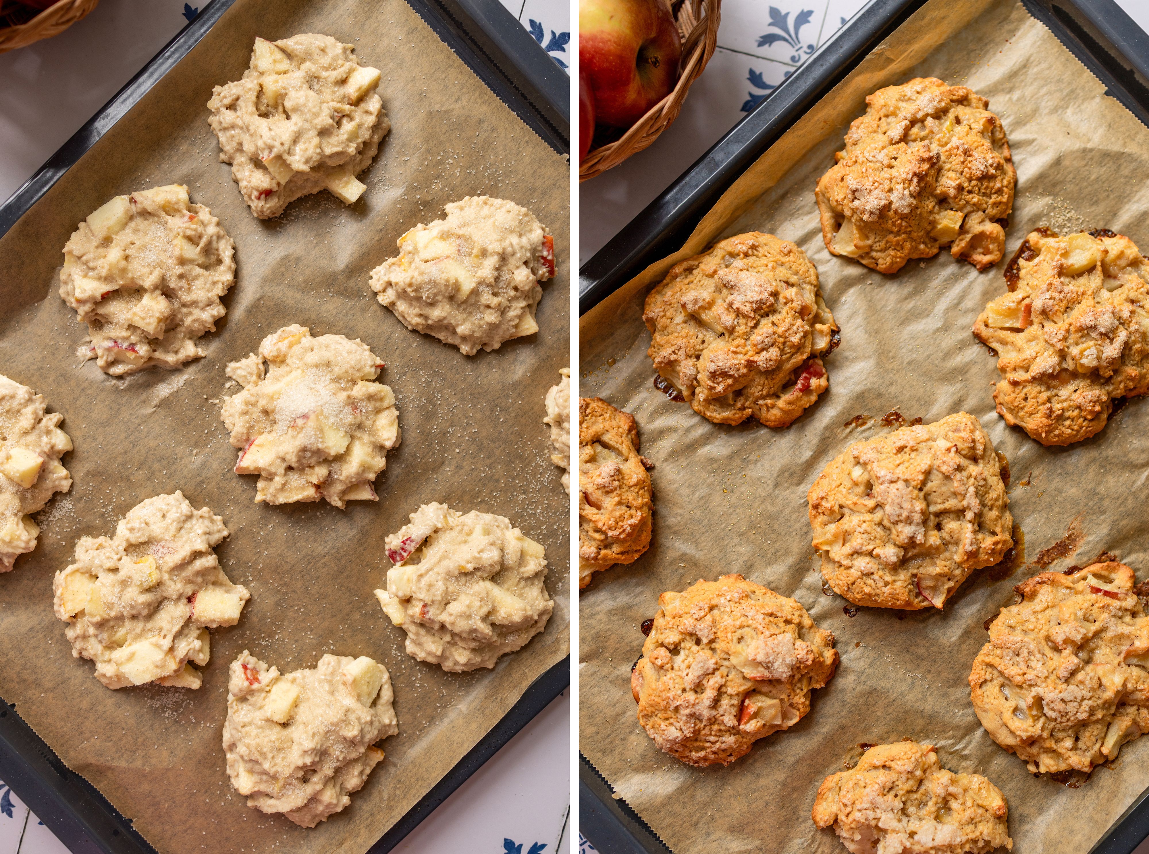 R1036 Saftige vegane Apfel-Quark-Küchlein vom Blech