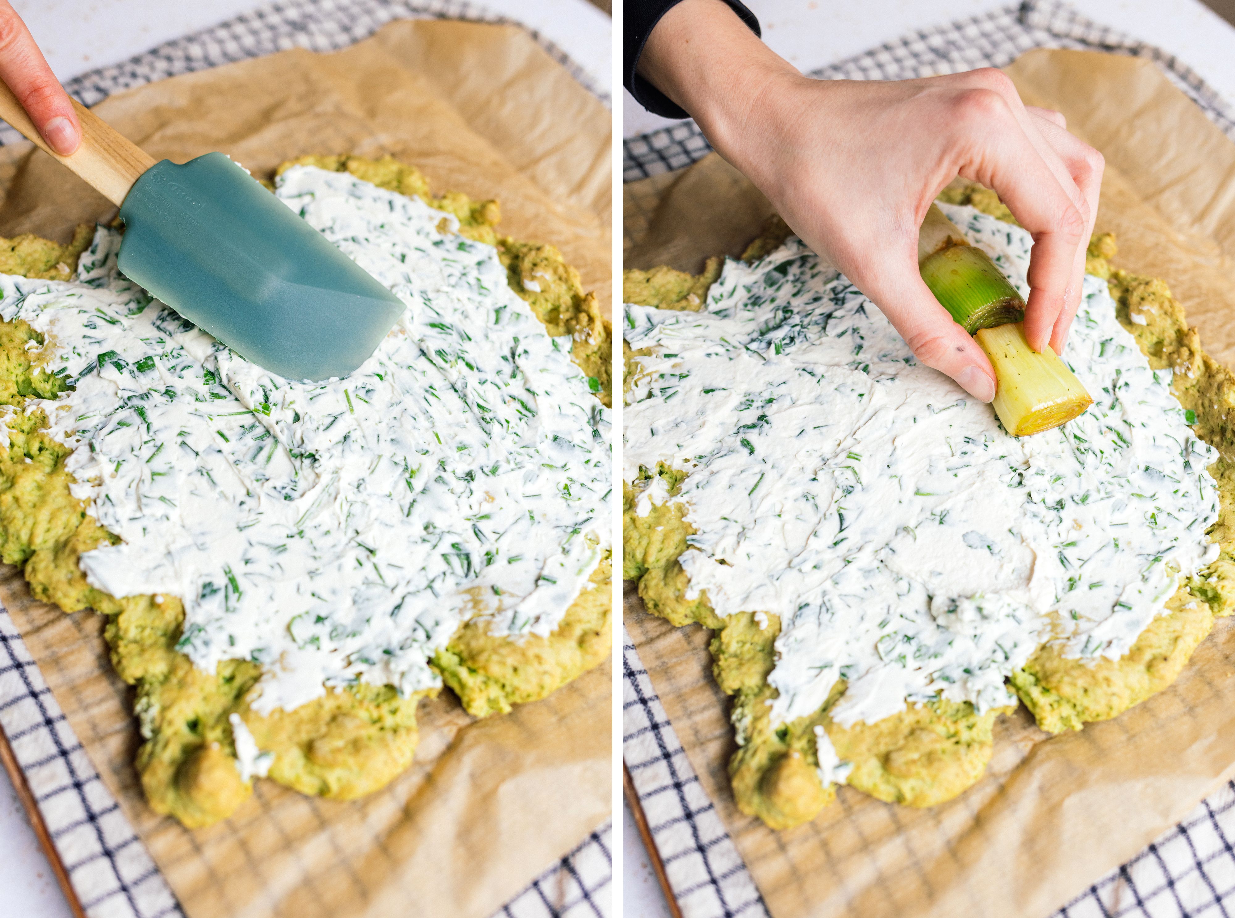 R964 Herzhafte Lauch-Frischkäse-Biskuitrolle