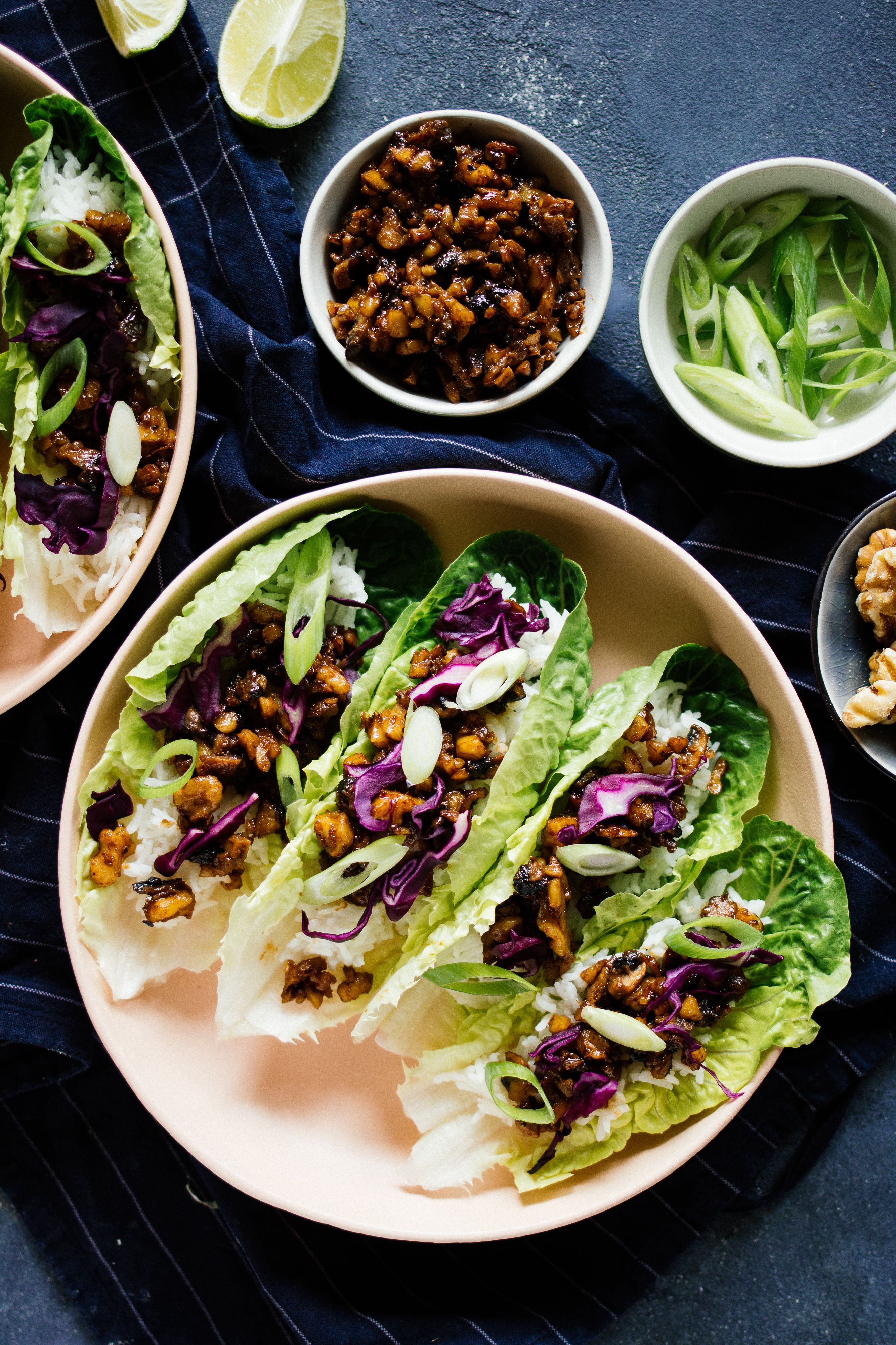 R527 Vegan Lettuce Wraps with Rice & Mushrooms