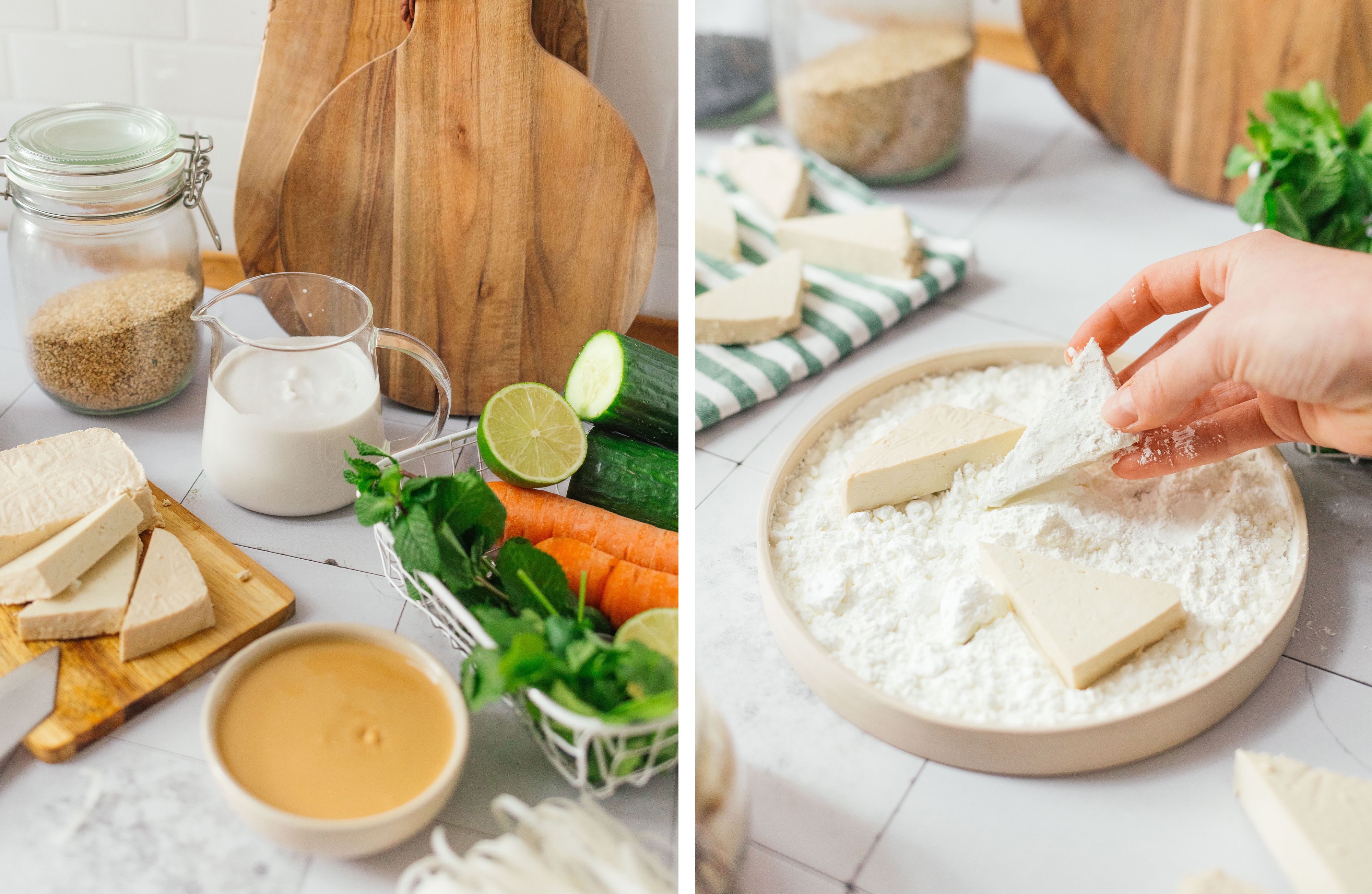 R244 Reisbandnudeln und Tofu in Erdnusssoße