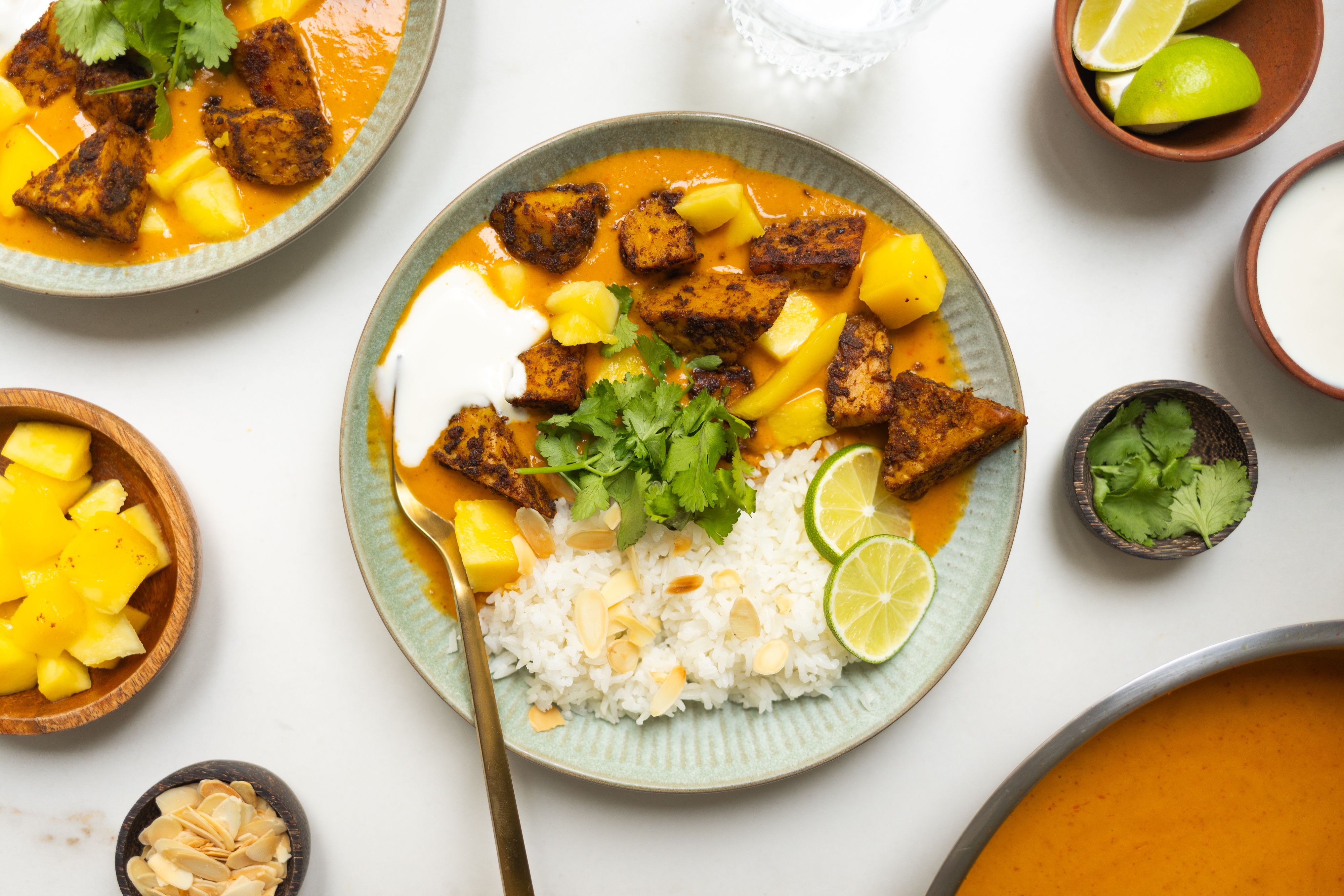 Veganes Mango-Curry mit Tempeh