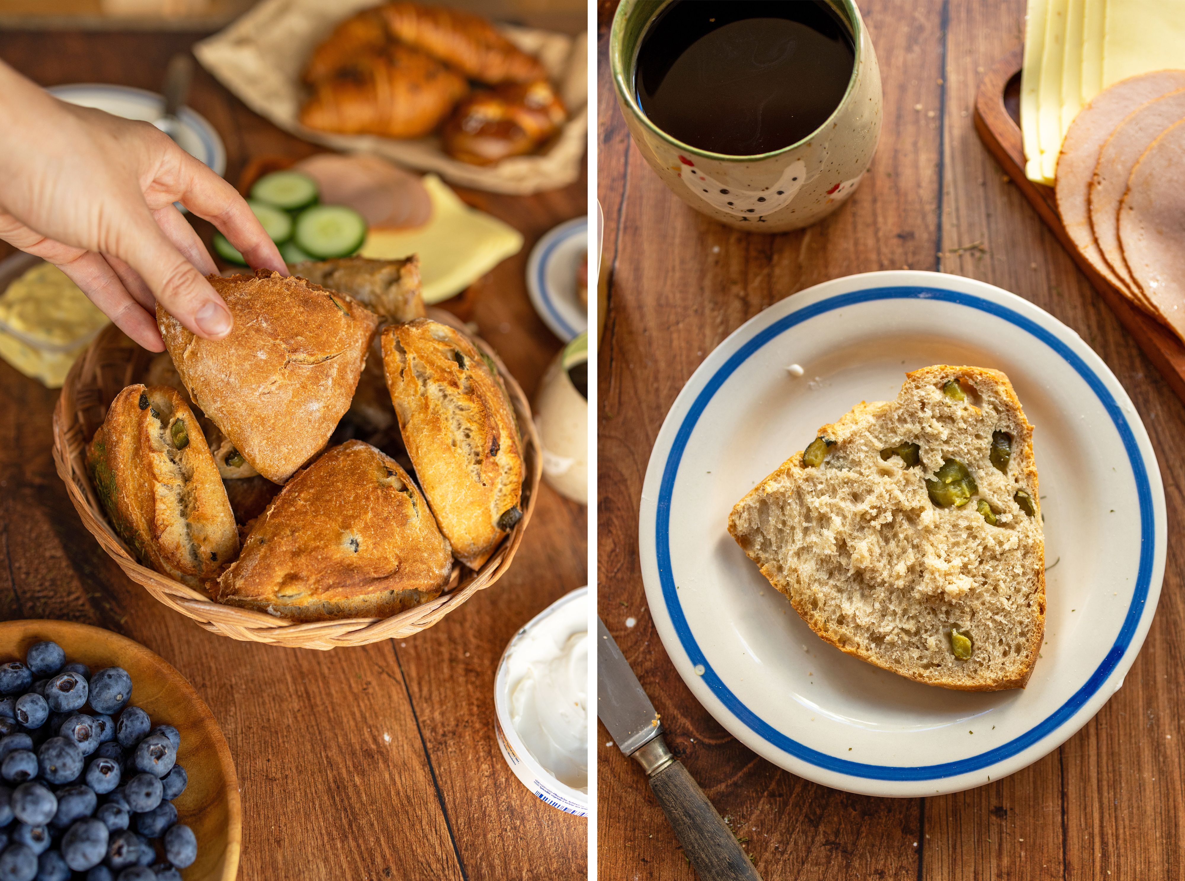 R989 Homemade Bread Rolls with Pickles And Dill