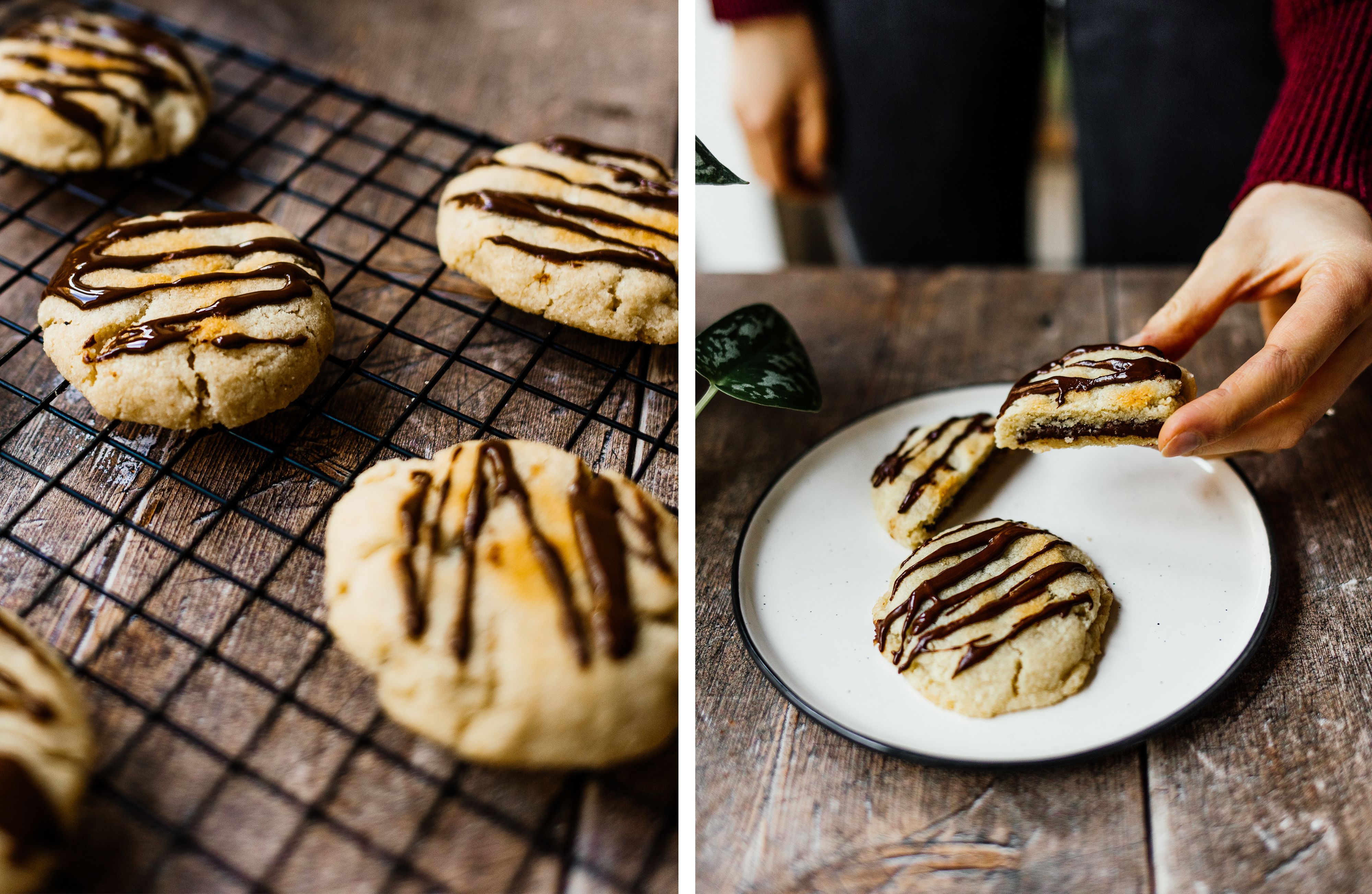 R733 Vegan Cookies with Liquid Chocolate Filling (with 5 ingredients)