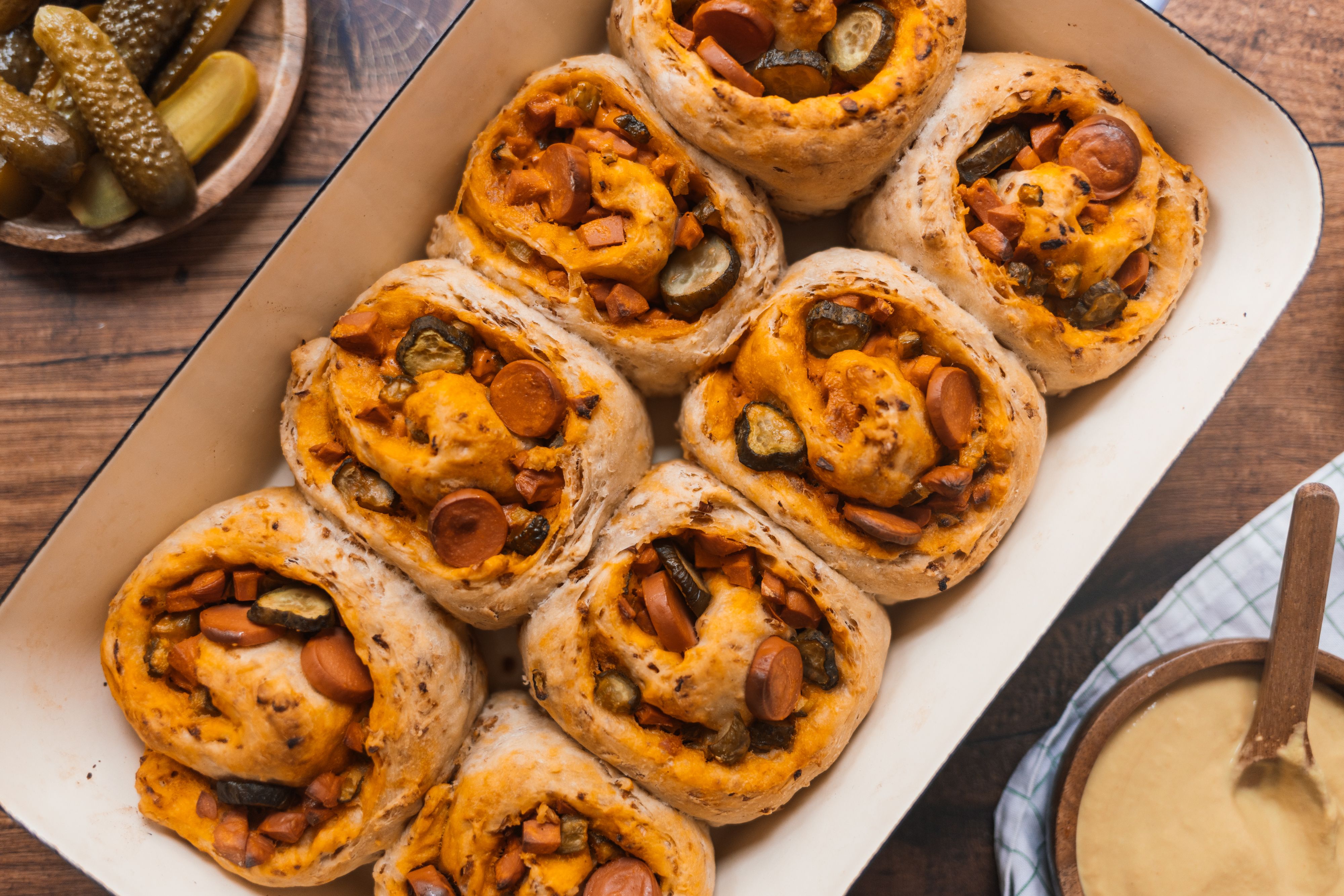 Vegane Hot-Dog-Schnecken