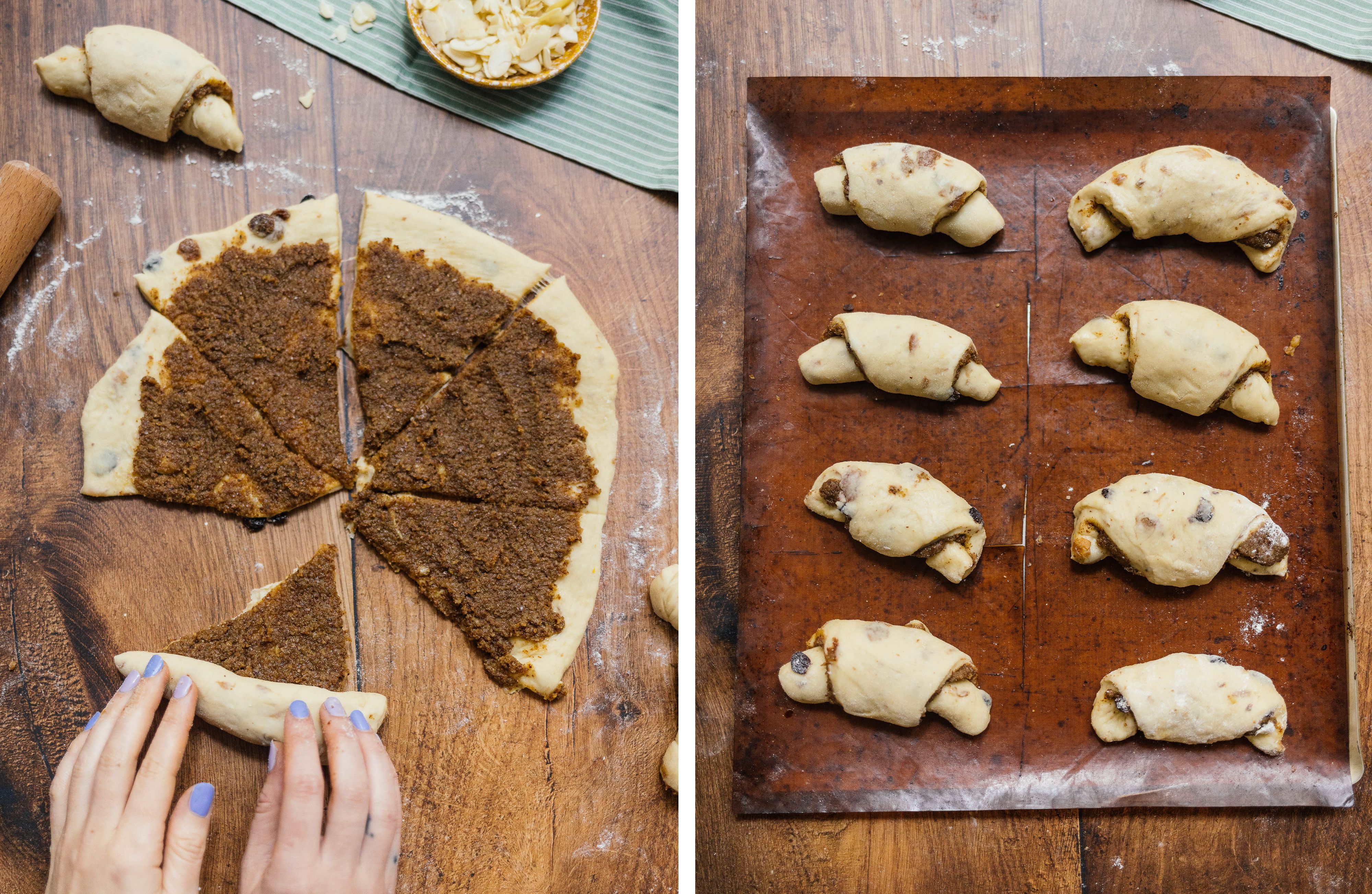 R821 Vegane Osterbrot-Hörnchen mit Nussfüllung