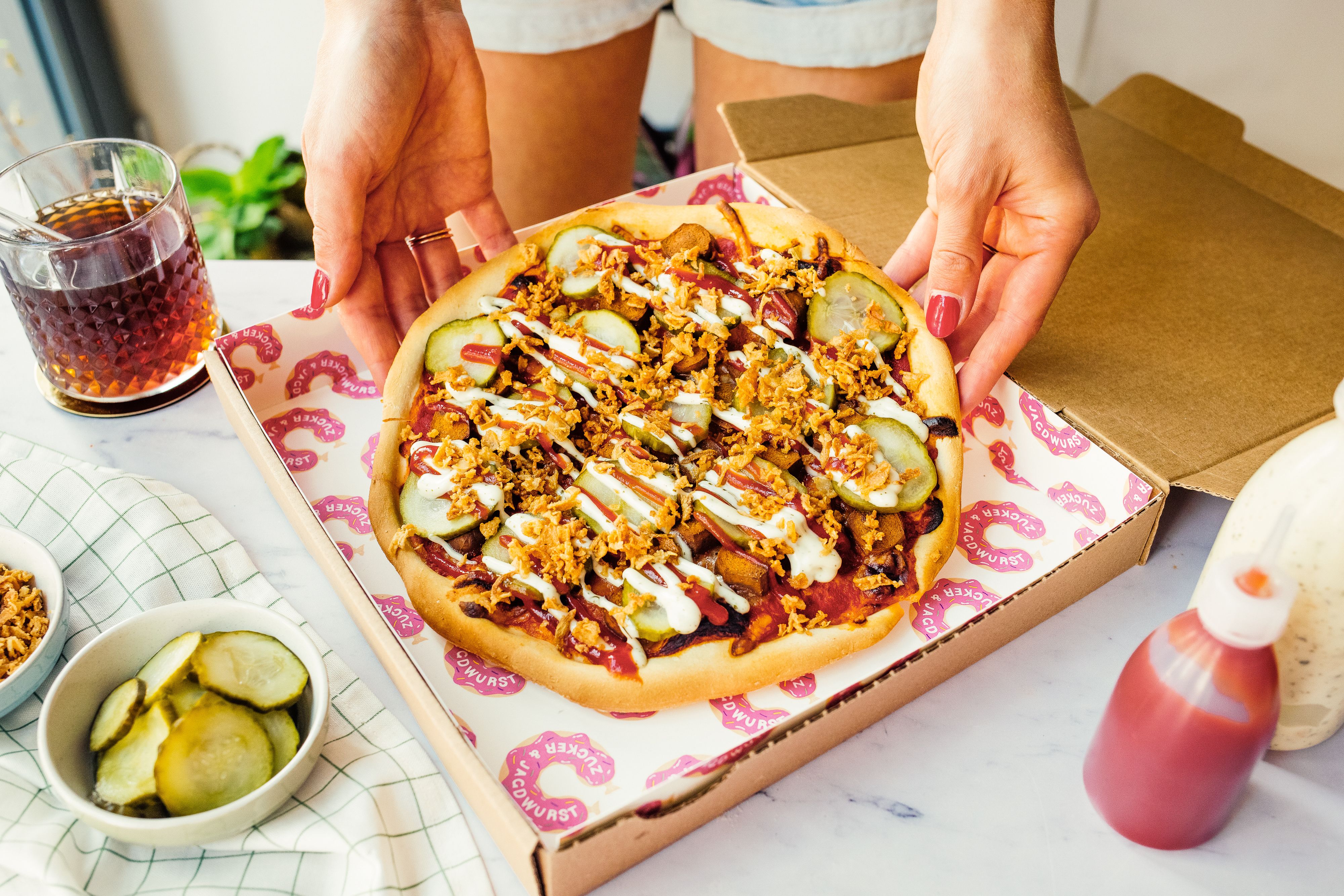 Vegan Hot Dog Pizza
