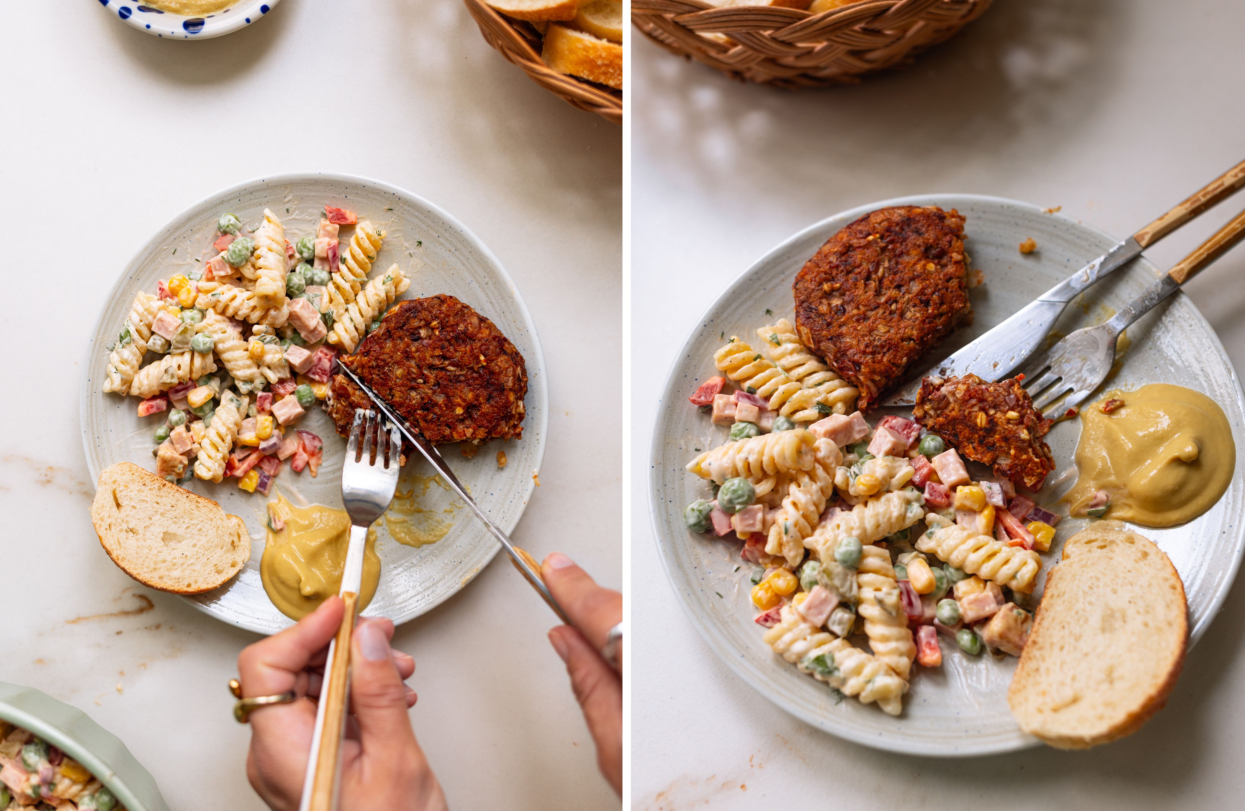 R1043 – Vegan pasta salad with mayo dressing