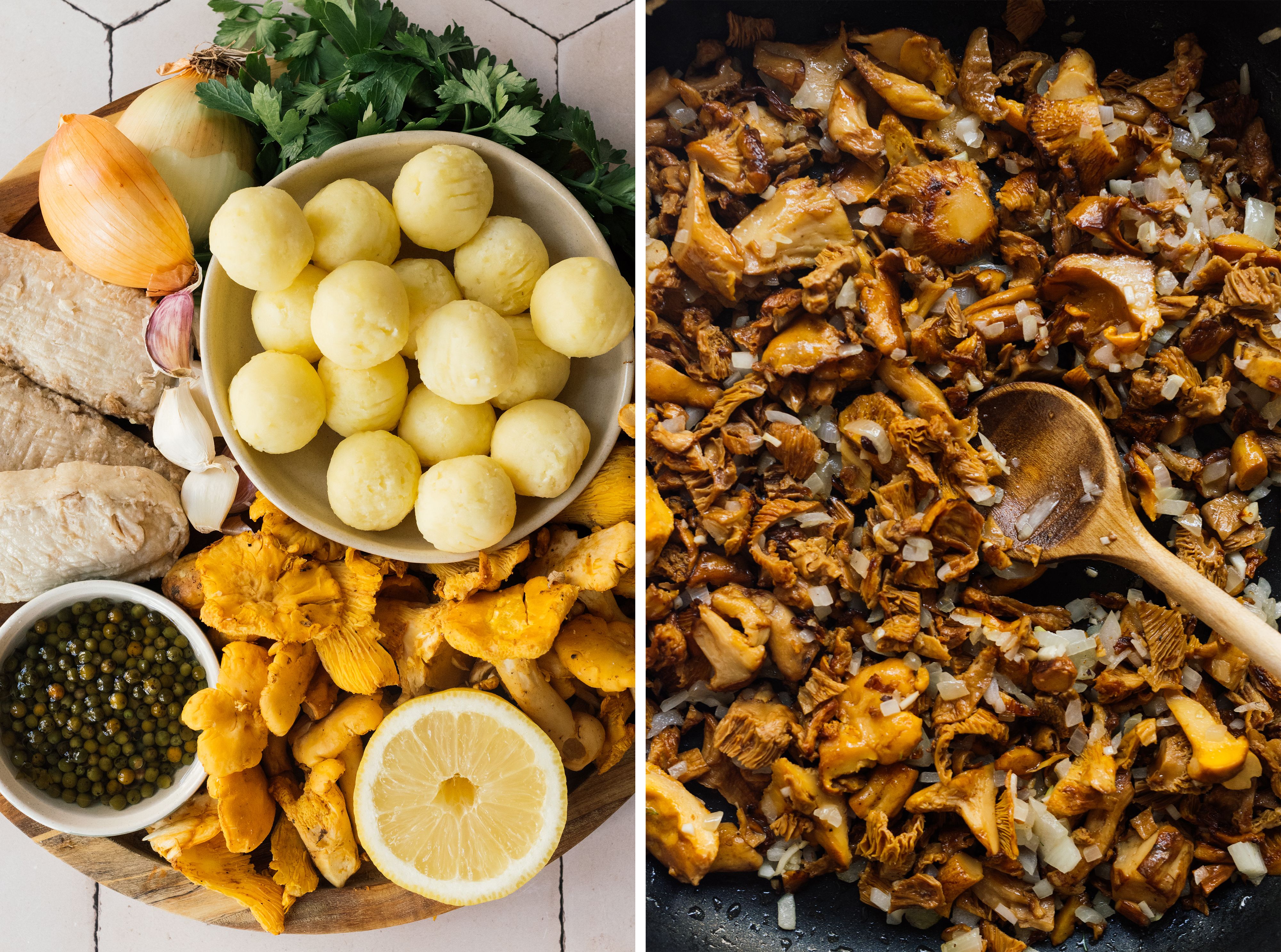 R842 Plant-Based Chicken in a Peppery Chanterelles Cream Sauce