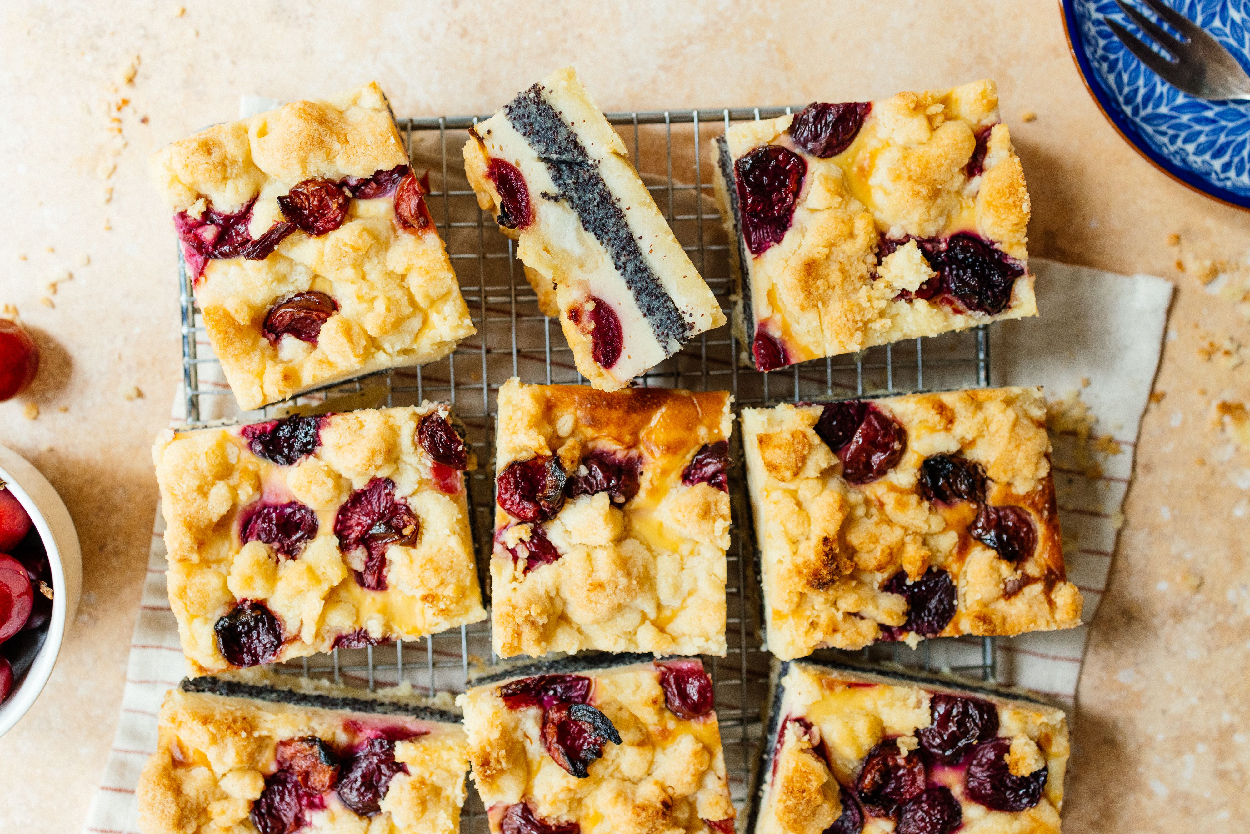 Vegan Cherry and Poppy Seed Cake from the Tray