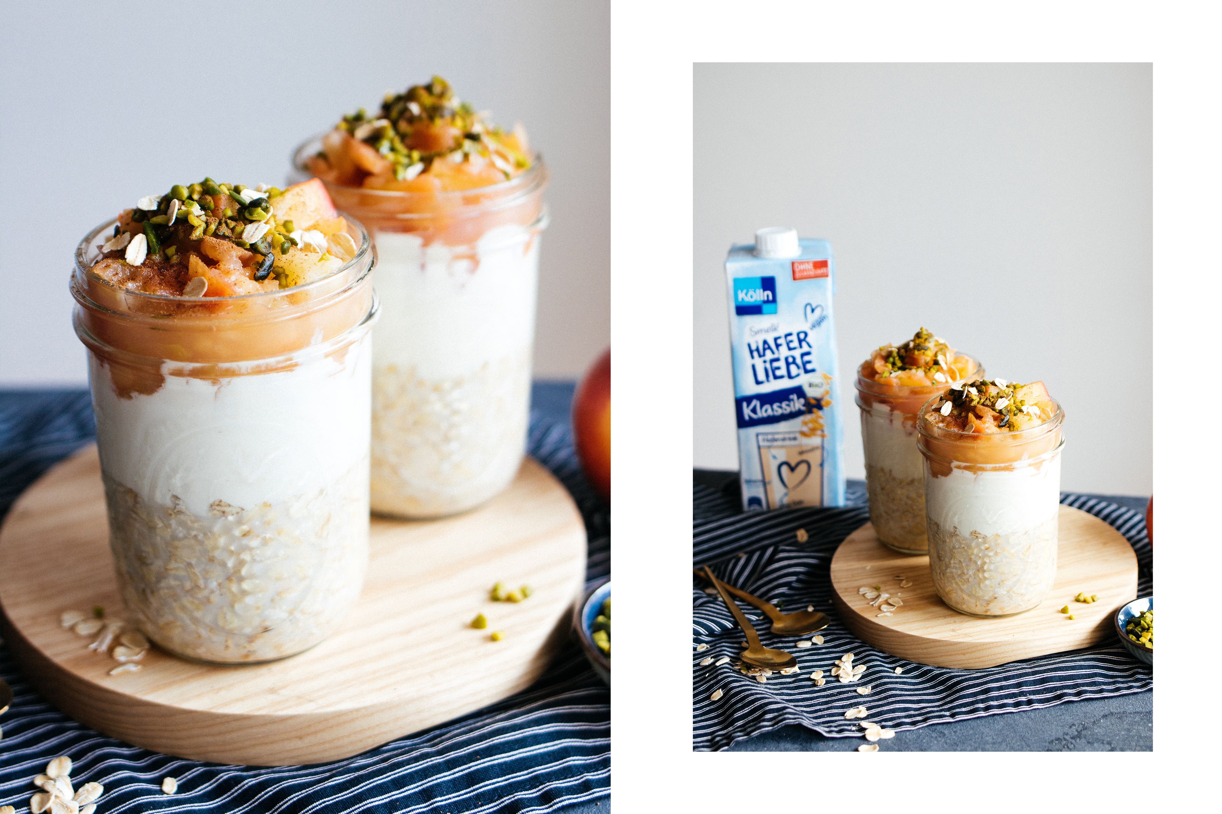R457 Vegane Overnight Oats mit selbstgemachtem Apfelmus