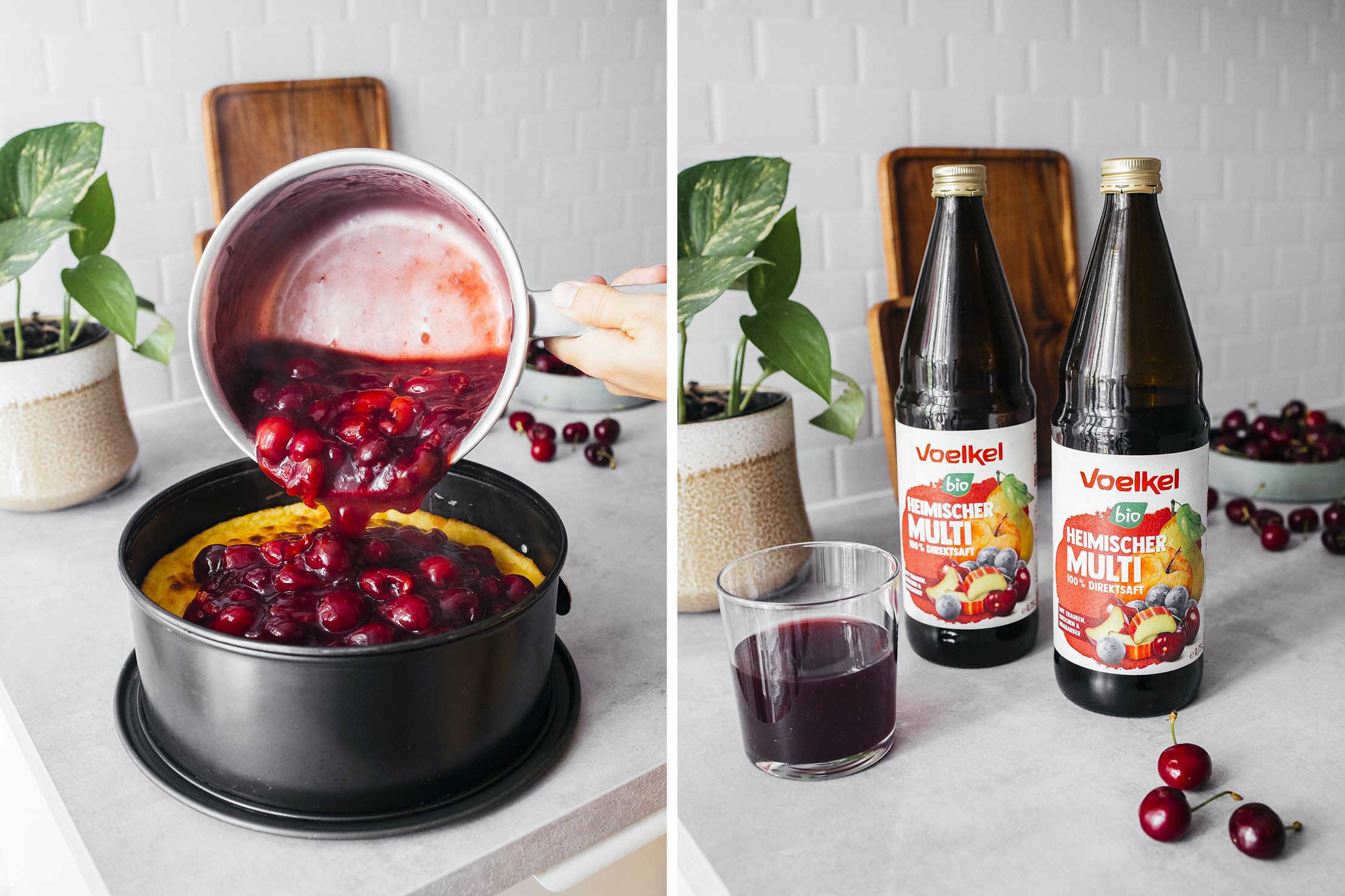 R828 Veganer Käsekuchen mit Kirschen