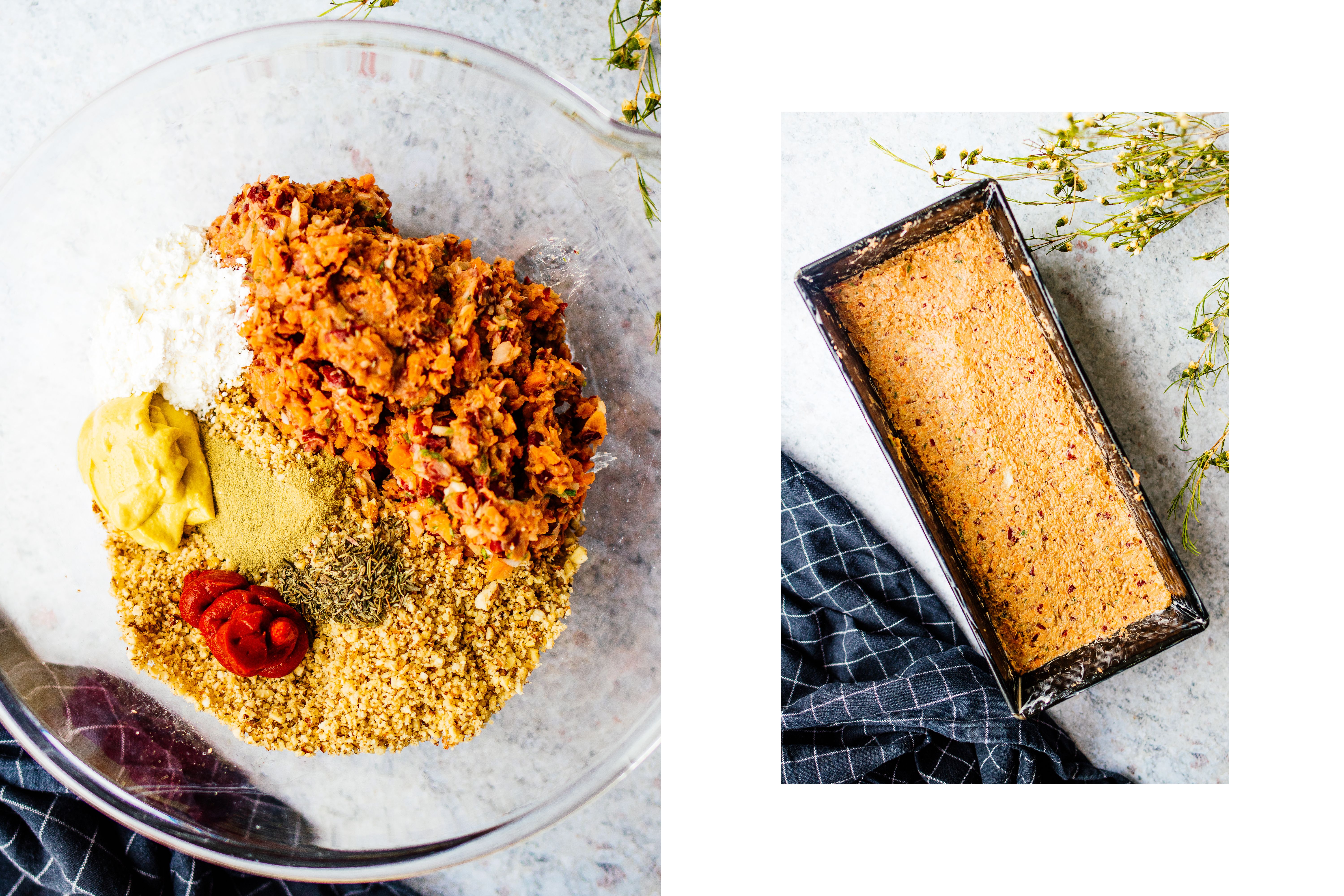 R597 Veganer Nussbraten mit Serviettenknödeln & Zwiebel-Sahne-Soße 