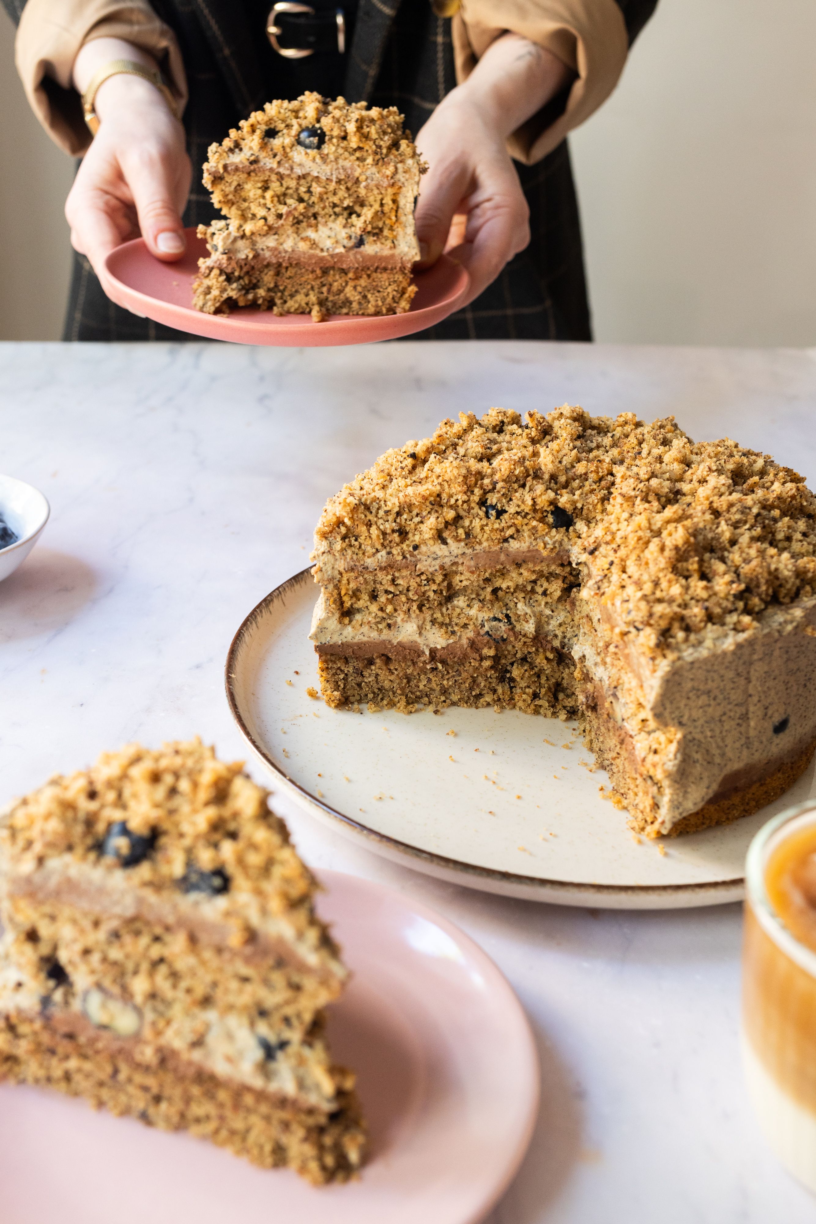 R911 Vegane Cappuccino-Streusel-Torte