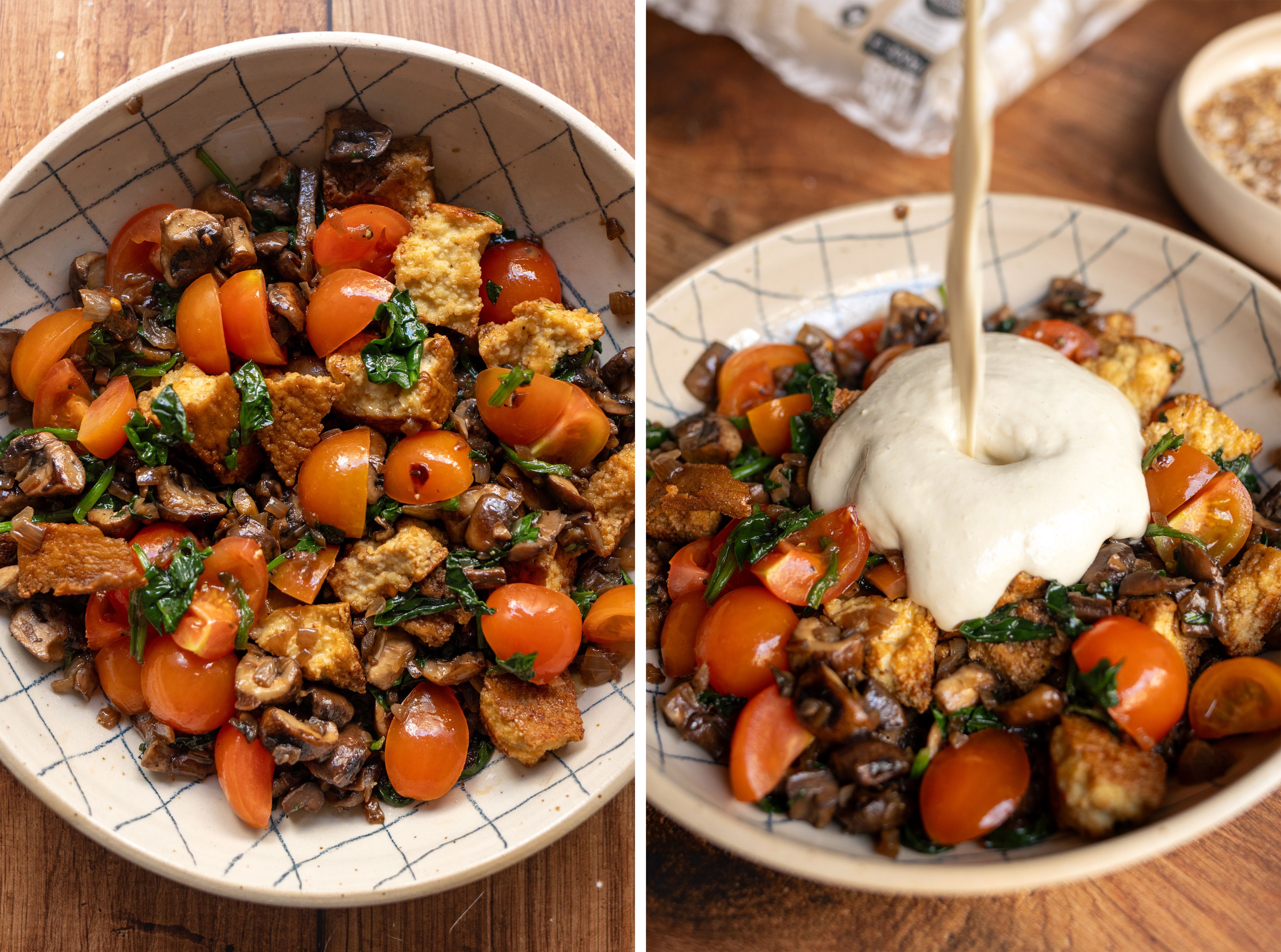 R962 Herzhafter veganer Croissant-Auflauf 