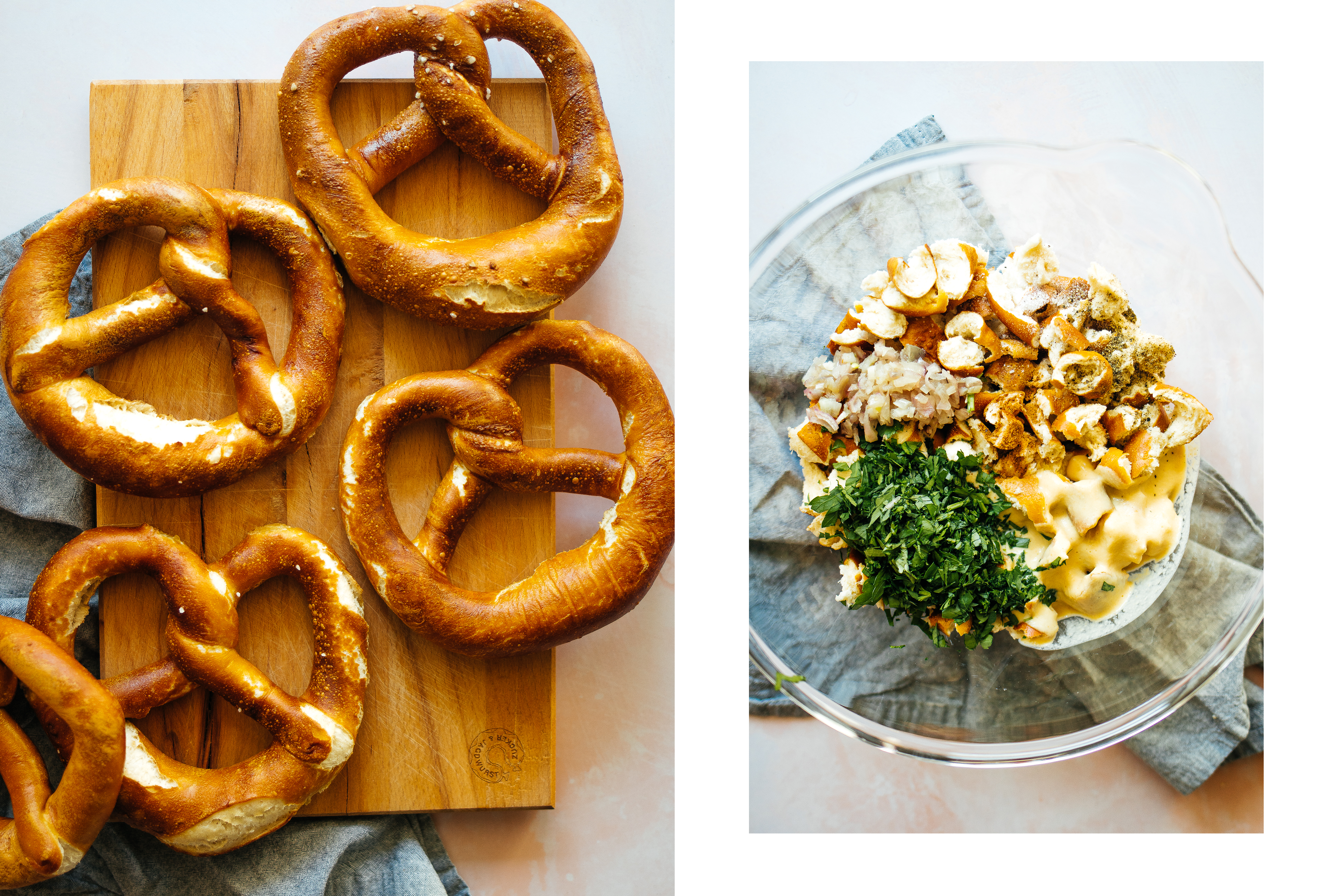 R573 Vegan Pretzel Dumplings with Chanterelle Ragout